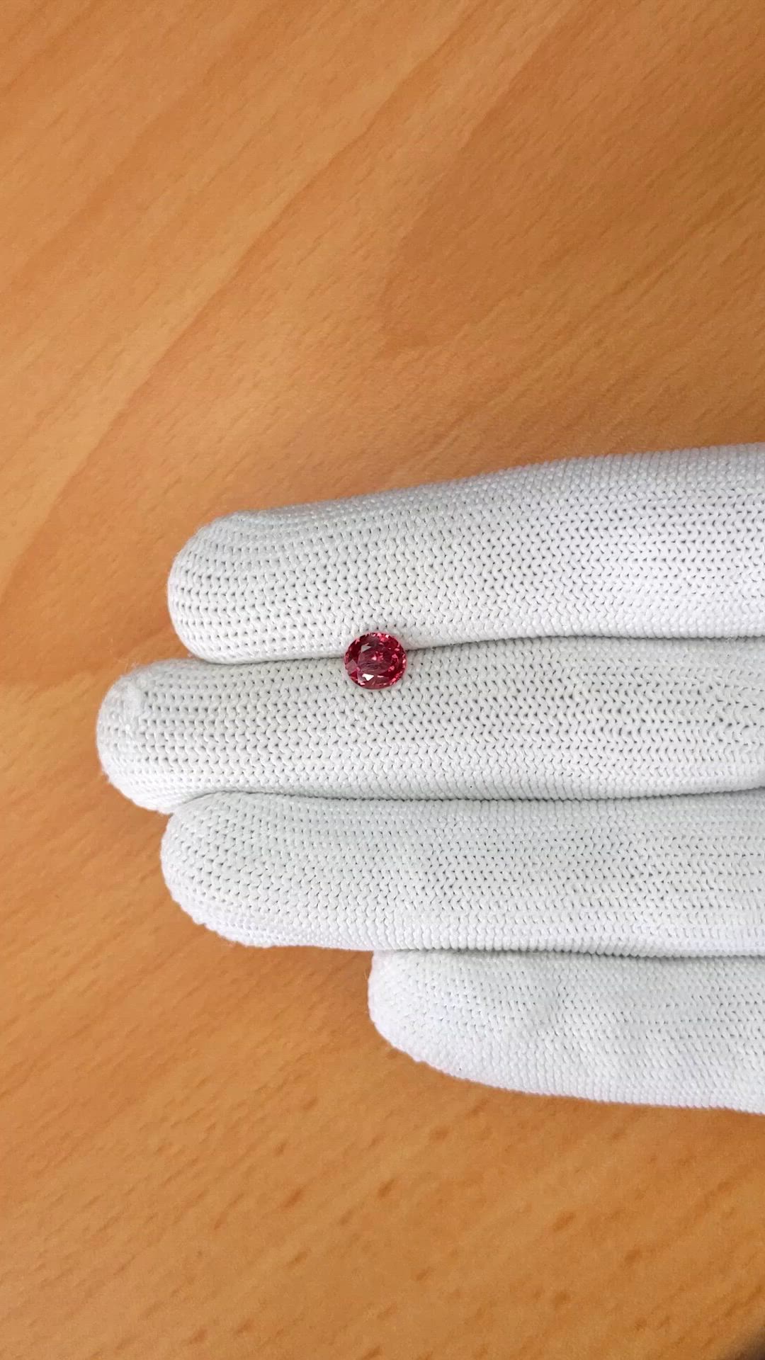 1.03 Ct. Pinkish Red Garnet from Ceylon (Sri Lanka) Size Video