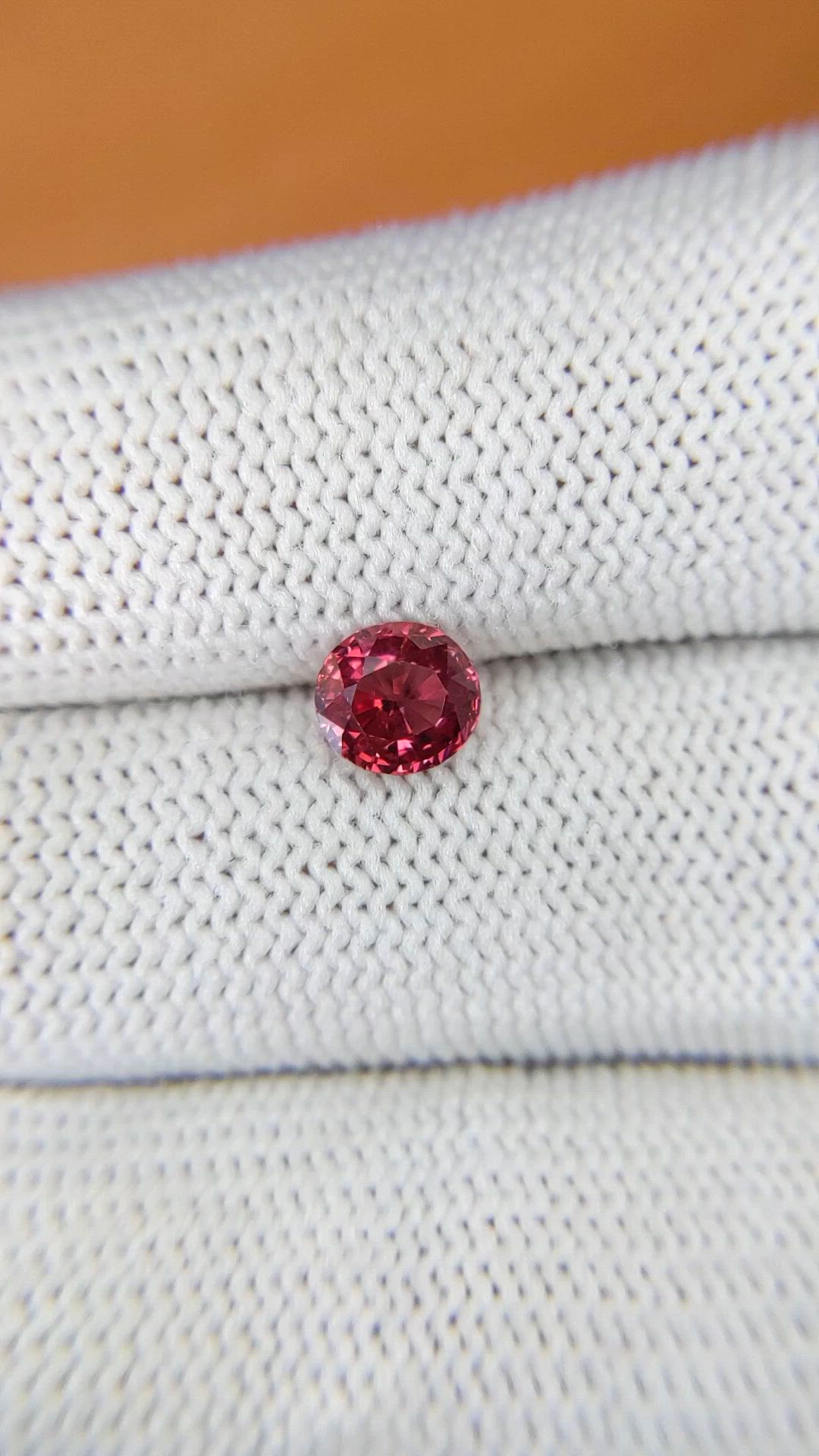1.03 Ct. Pinkish Red Garnet from Ceylon (Sri Lanka) Size Video