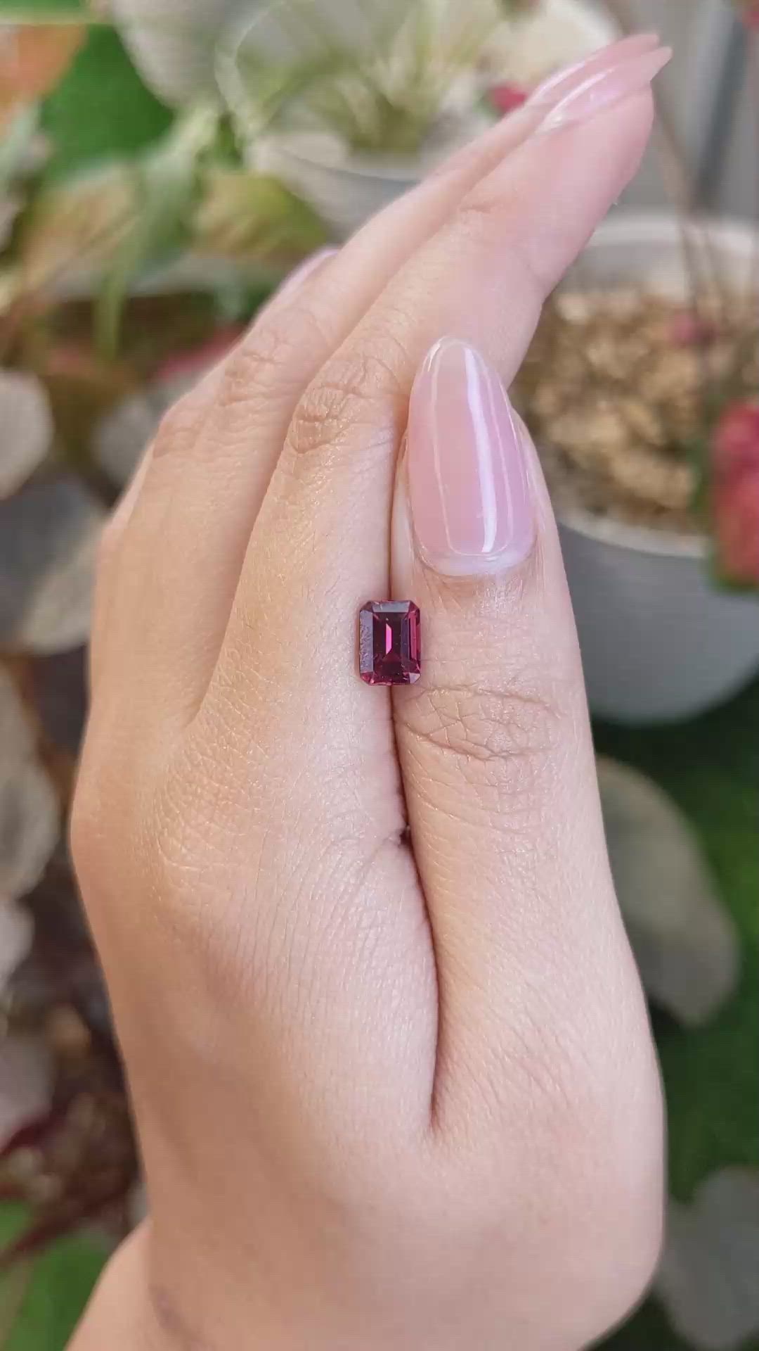 1.54 Ct. Purplish Pink Garnet from Ceylon (Sri Lanka) Size Video