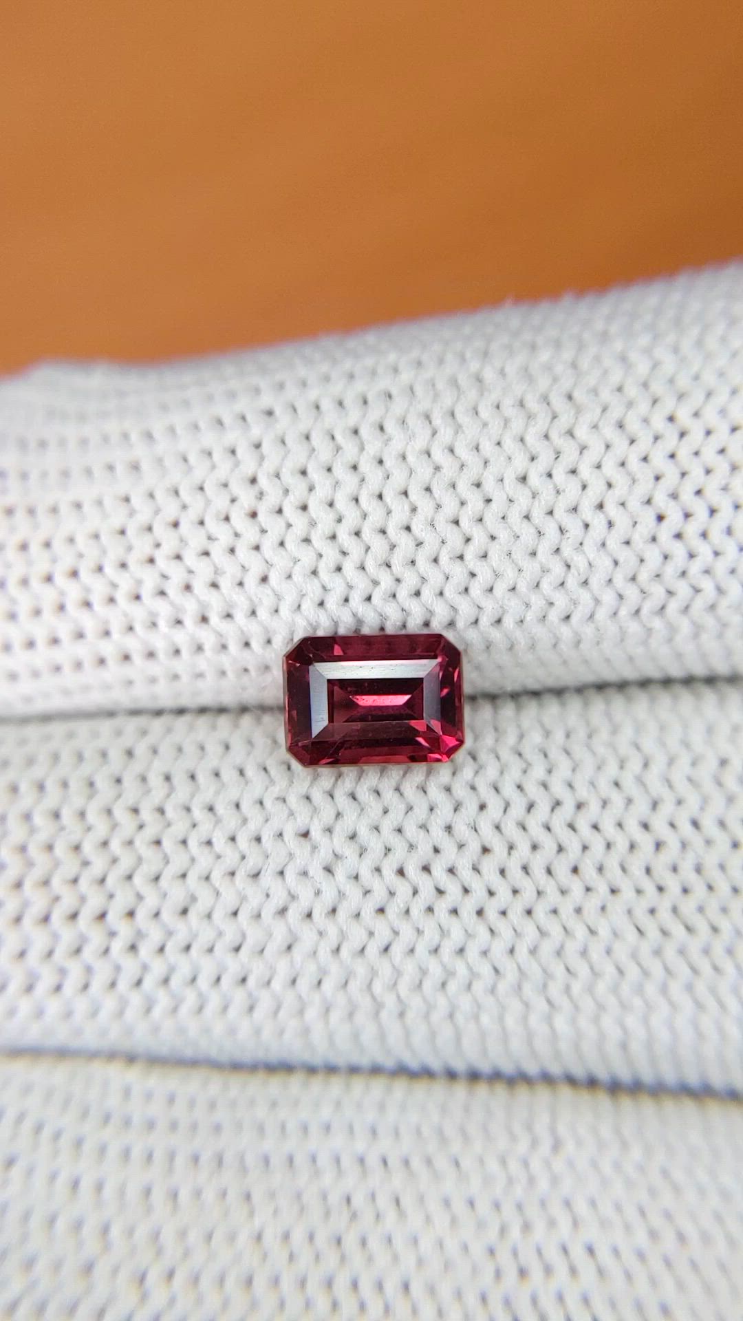 1.54 Ct. Purplish Pink Garnet from Ceylon (Sri Lanka) Size Video