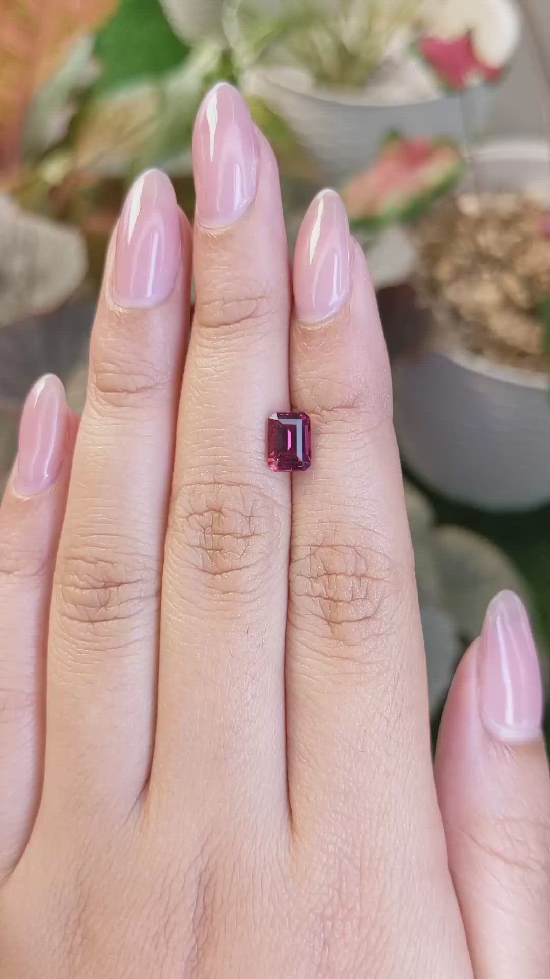 1.54 Ct. Purplish Pink Garnet from Ceylon (Sri Lanka) Size Video