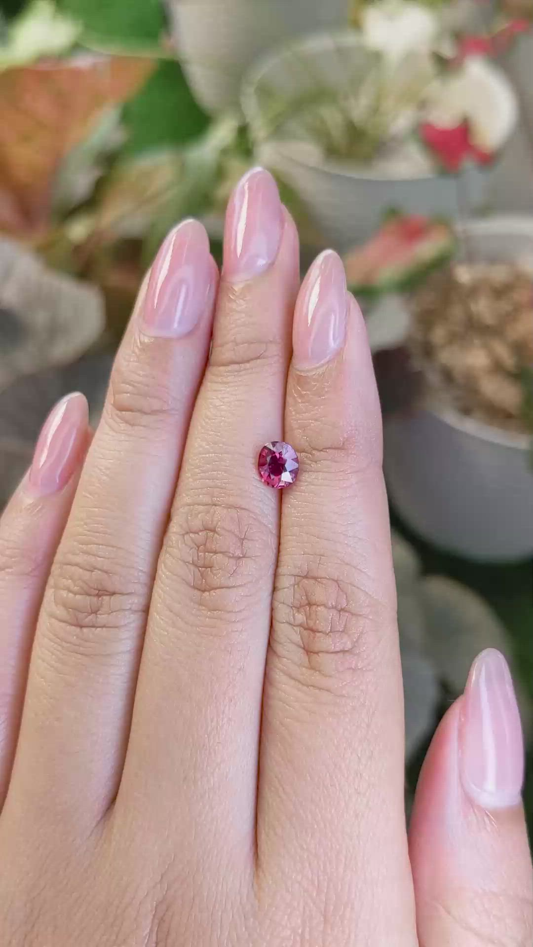 1.00 Ct. Reddish Pink Garnet from Ceylon (Sri Lanka) Size Video