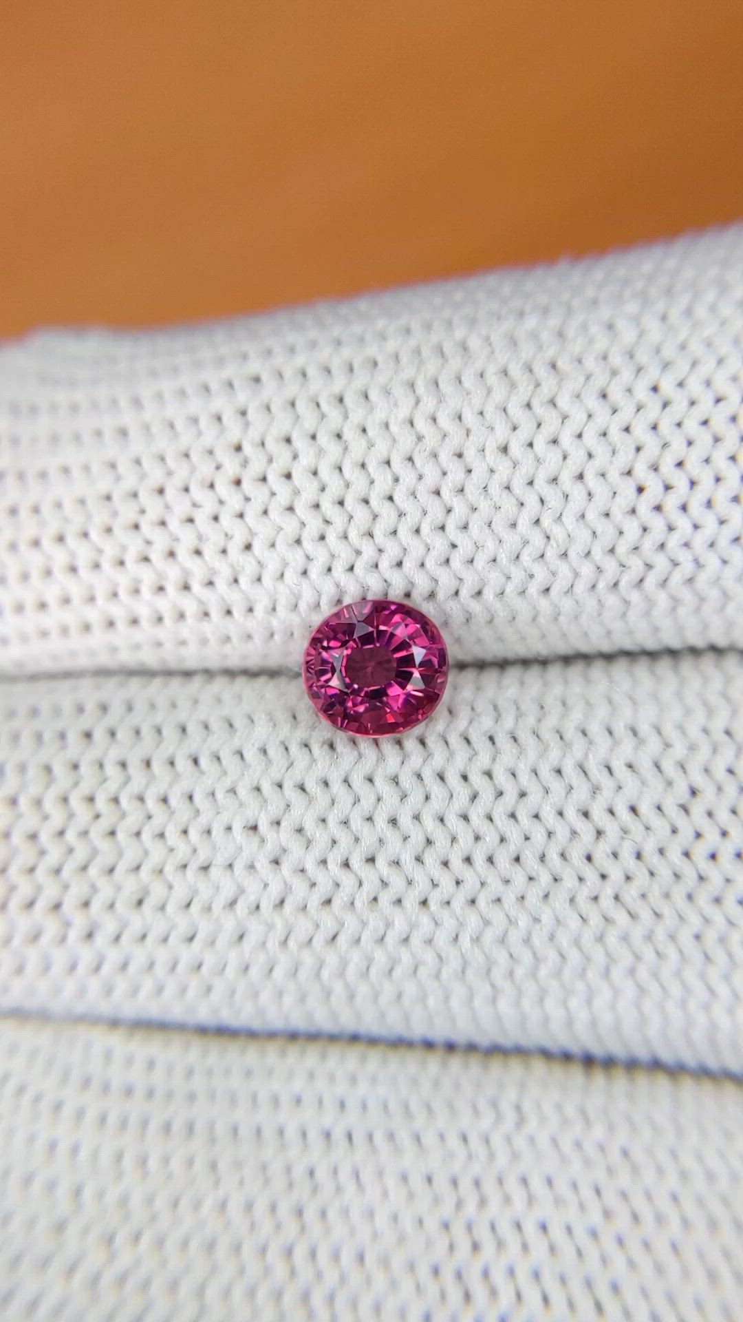 0.97 Ct. Pinkish Purple Rhodolite Garnet from Ceylon (Sri Lanka) Size Video