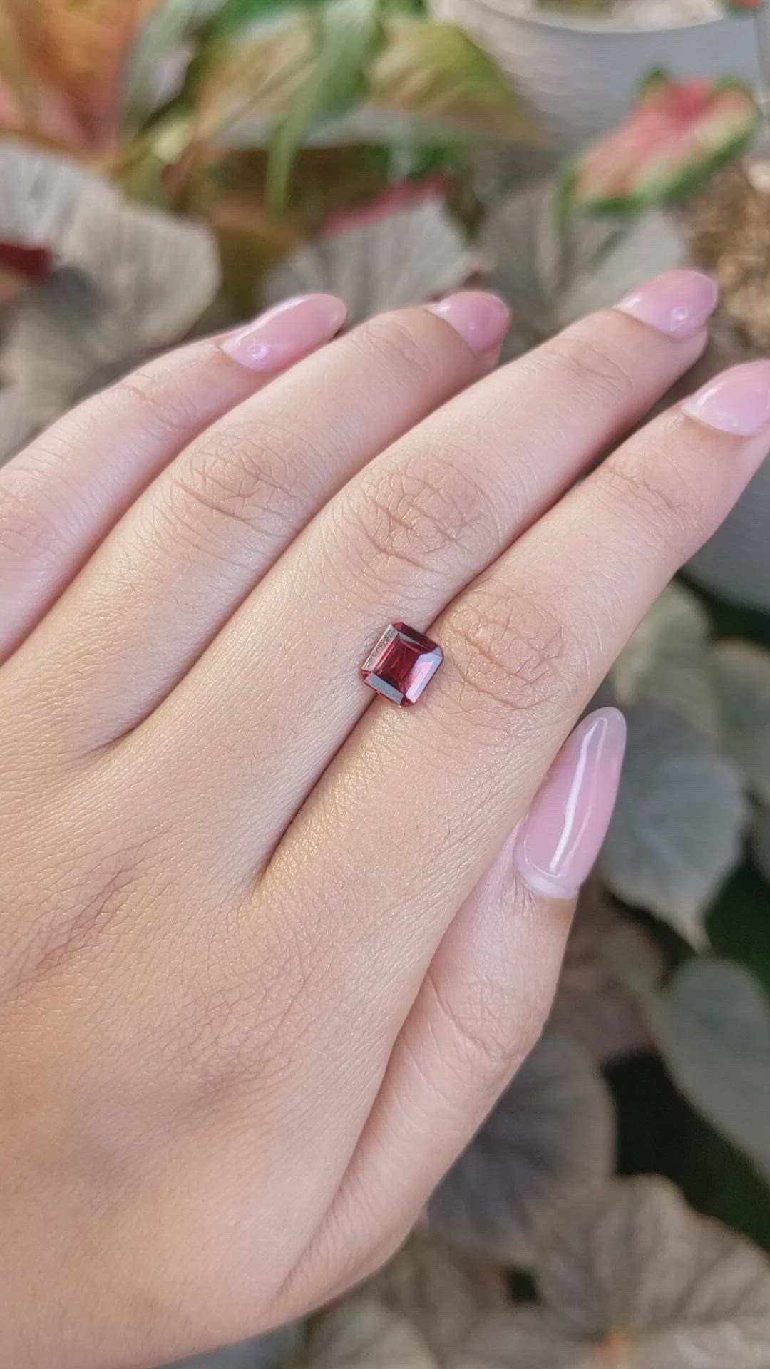 1.52 Ct. Orangish Red Garnet from Ceylon (Sri Lanka) Size Video
