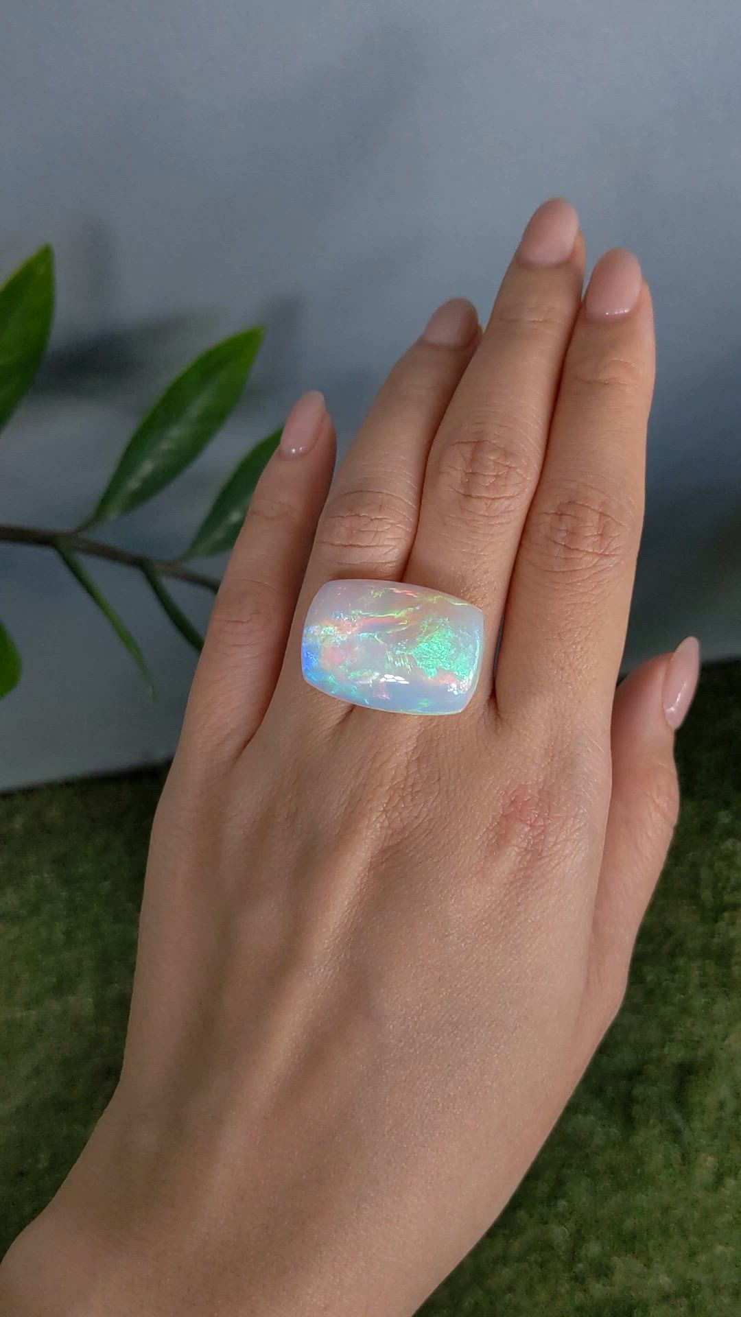 24.95 Ct. Multi Color White Opal from Ethiopia Size Video