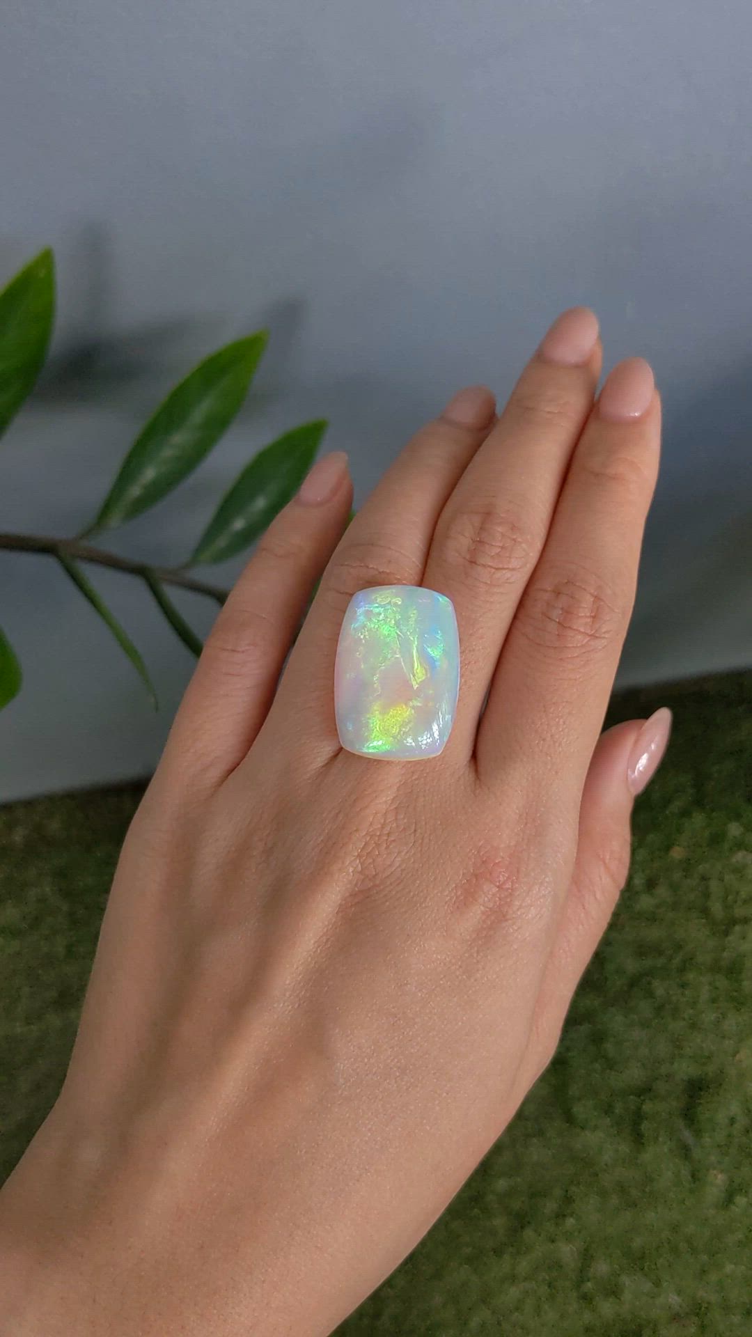 24.95 Ct. Multi Color White Opal from Ethiopia Size Video