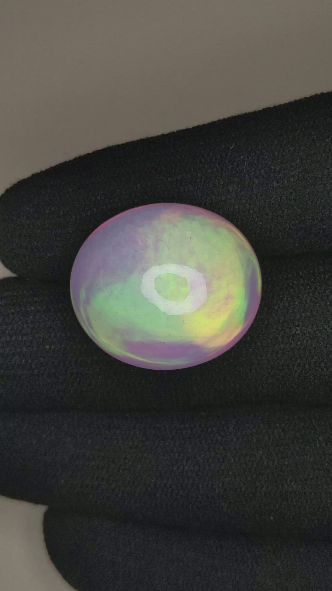 22.32 Ct. Multi Color Cabochon White Opal from Ethiopia Size Video