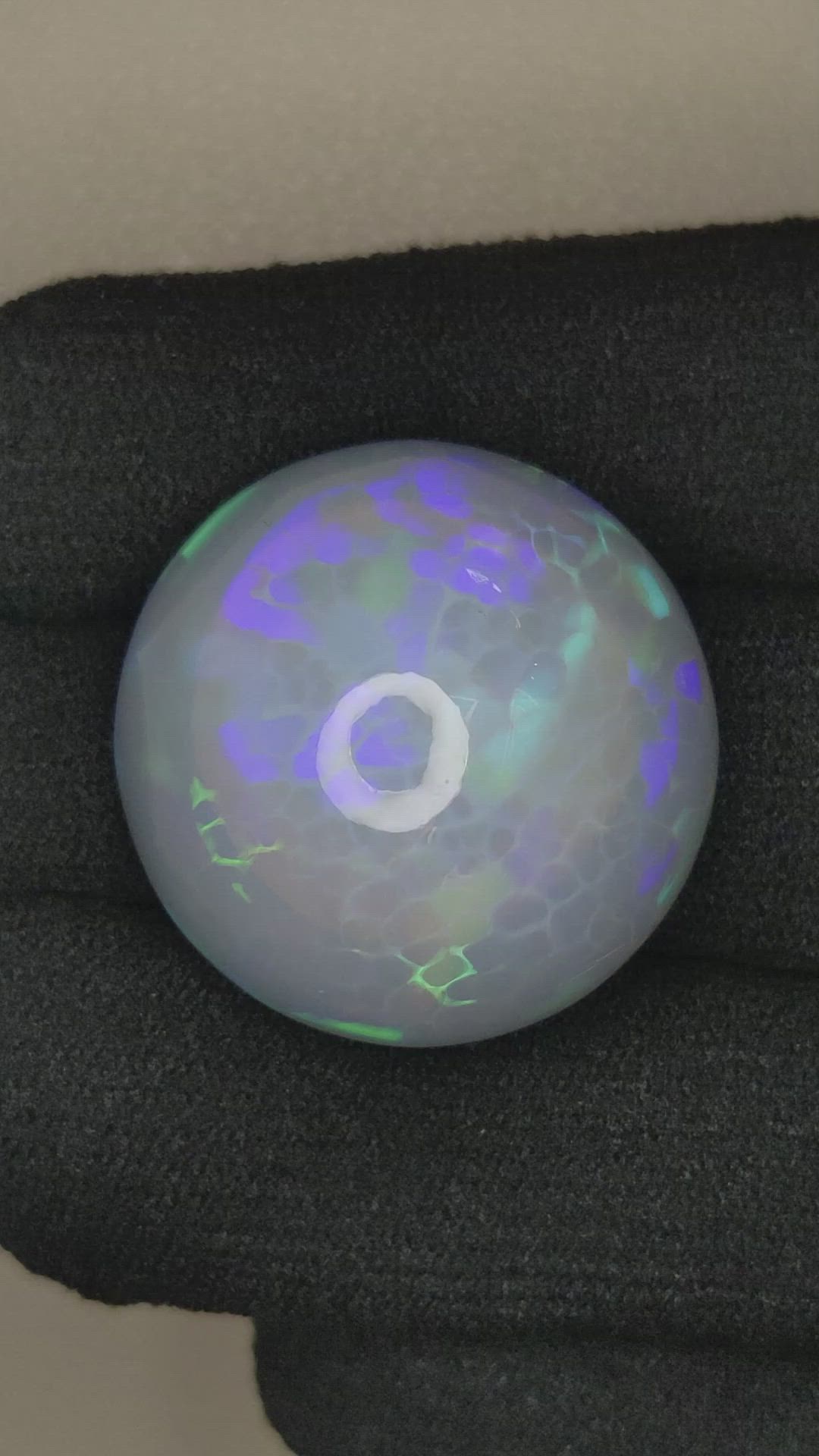 30.00 Ct. Multi Color Cabochon White Opal from Ethiopia Size Video