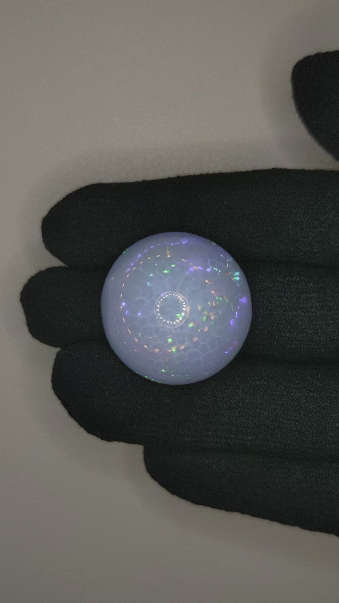 30.00 Ct. Multi Color Cabochon White Opal from Ethiopia Size Video