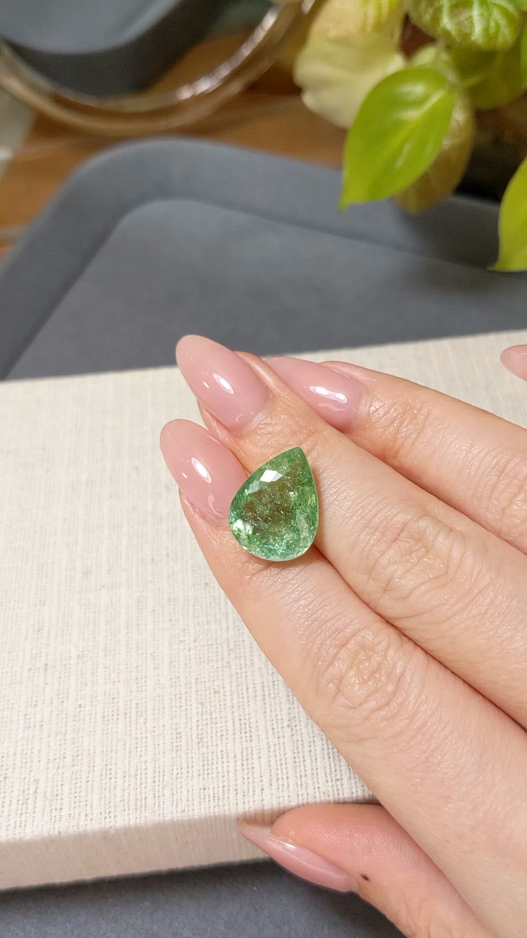 10.08 Ct. Green Paraiba Tourmaline from Mozambique Size Video