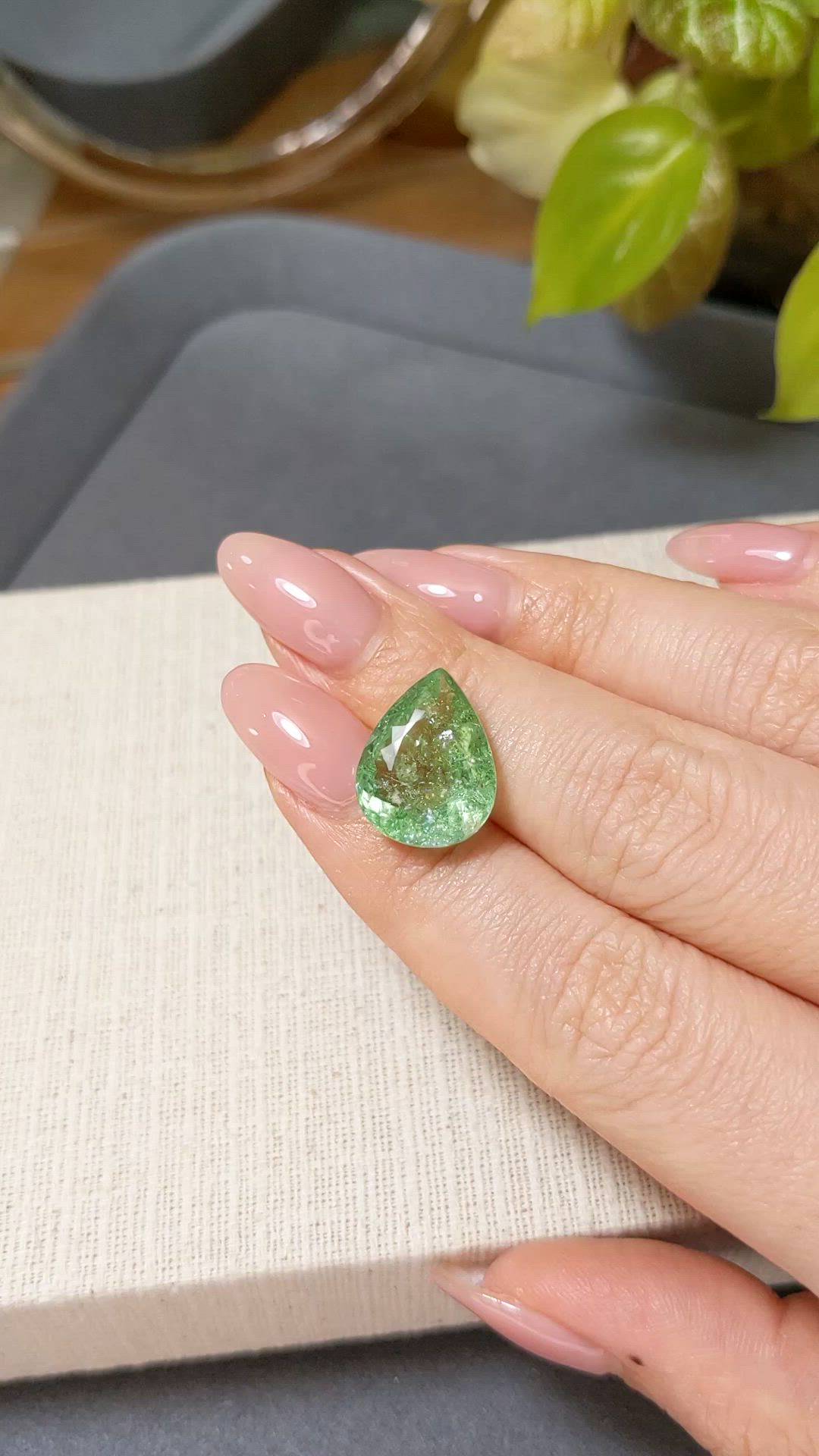 10.08 Ct. Green Paraiba Tourmaline from Mozambique Size Video