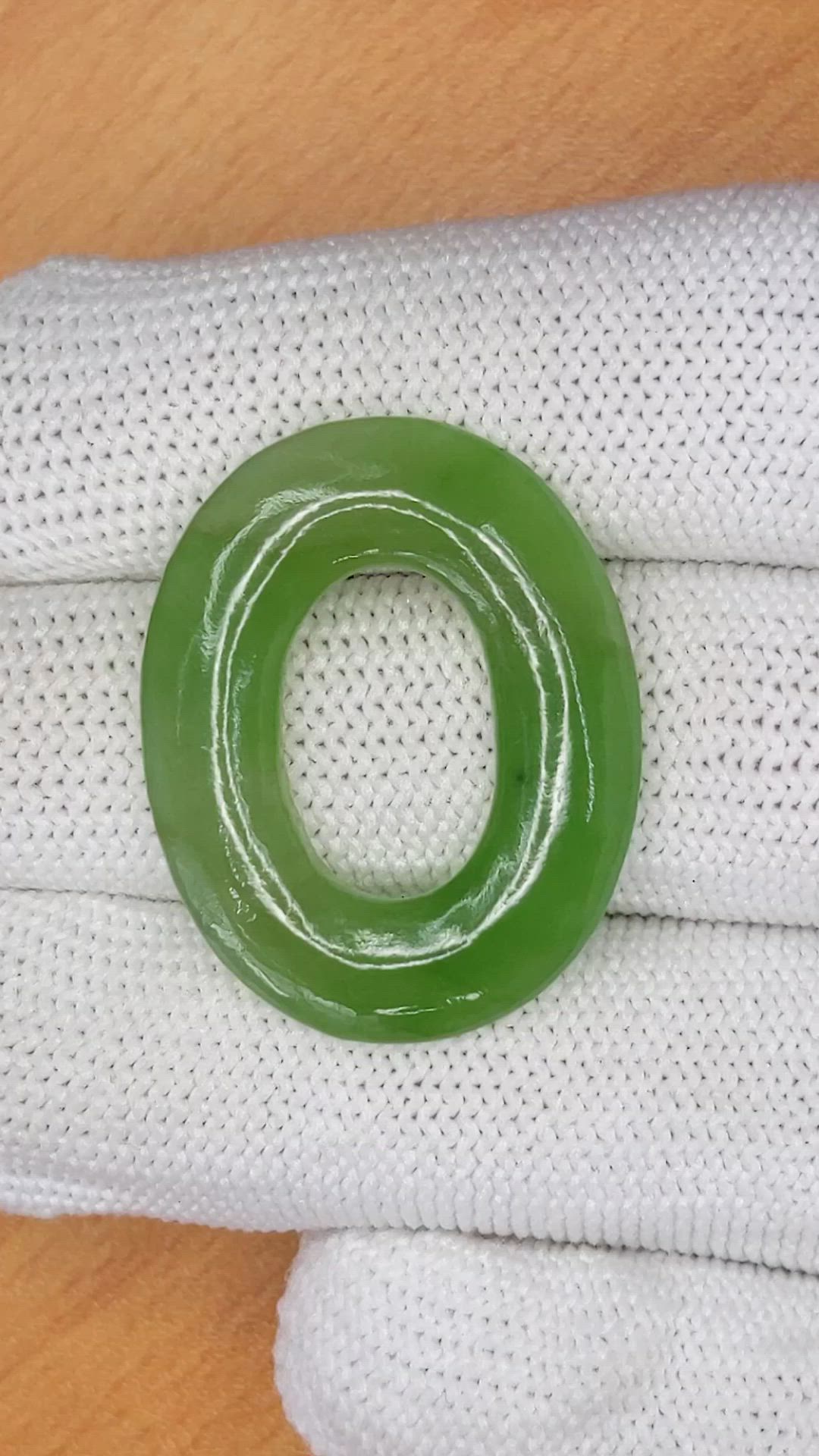 21.05 Ct. Green Cabochon Jade from Burma (Myanmar) Size Video