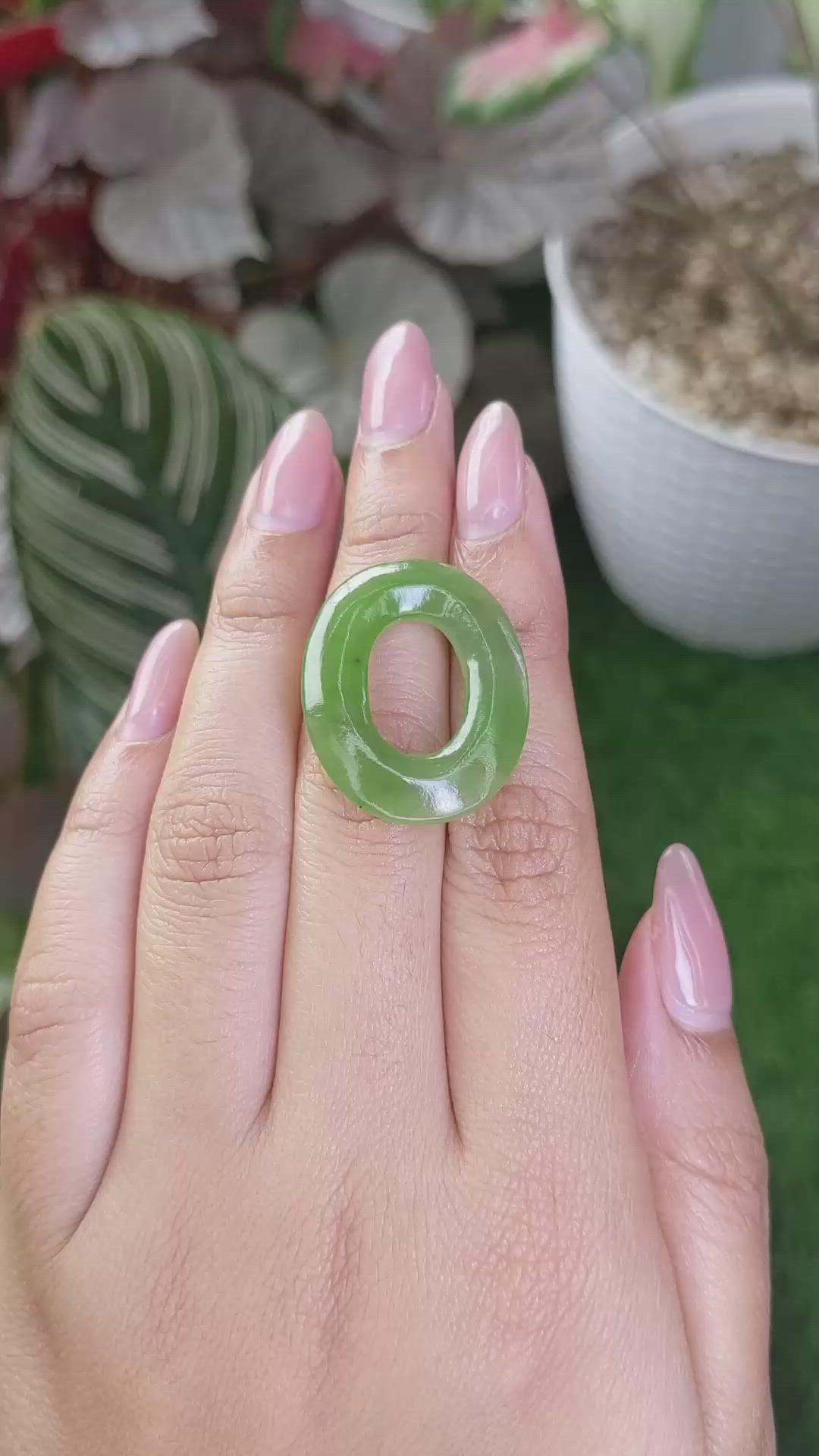 21.05 Ct. Green Cabochon Jade from Burma (Myanmar) Size Video