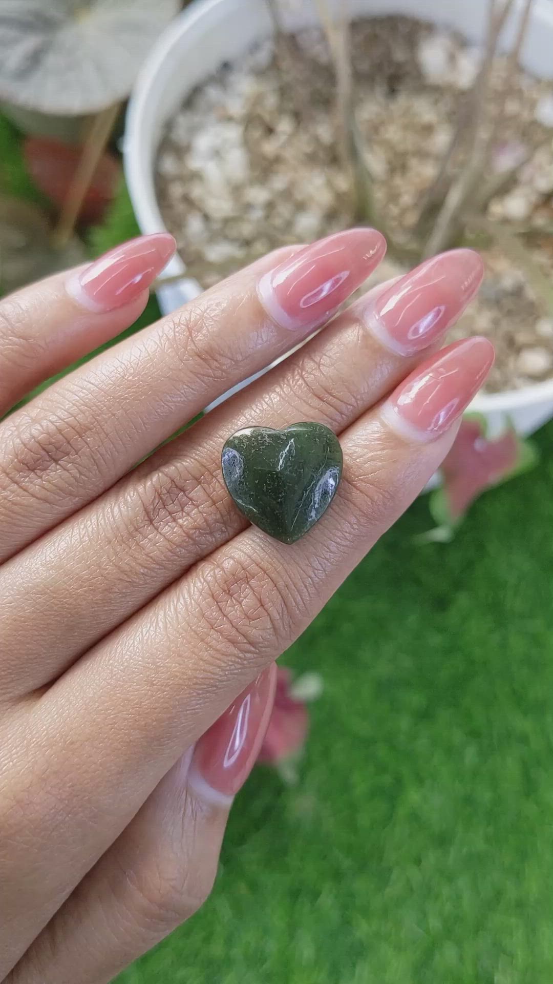 11.98 Ct. Green Cabochon Jade from Burma (Myanmar) Size Video