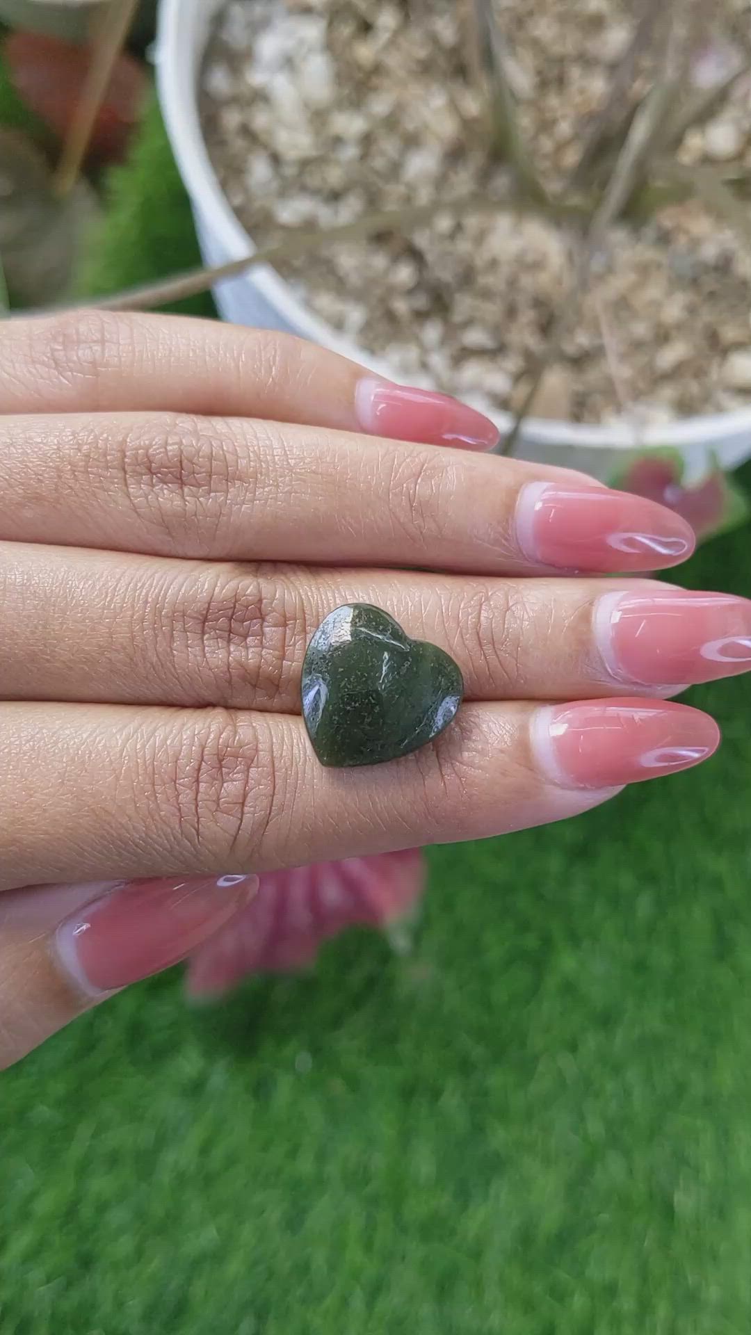 11.98 Ct. Green Cabochon Jade from Burma (Myanmar) Size Video