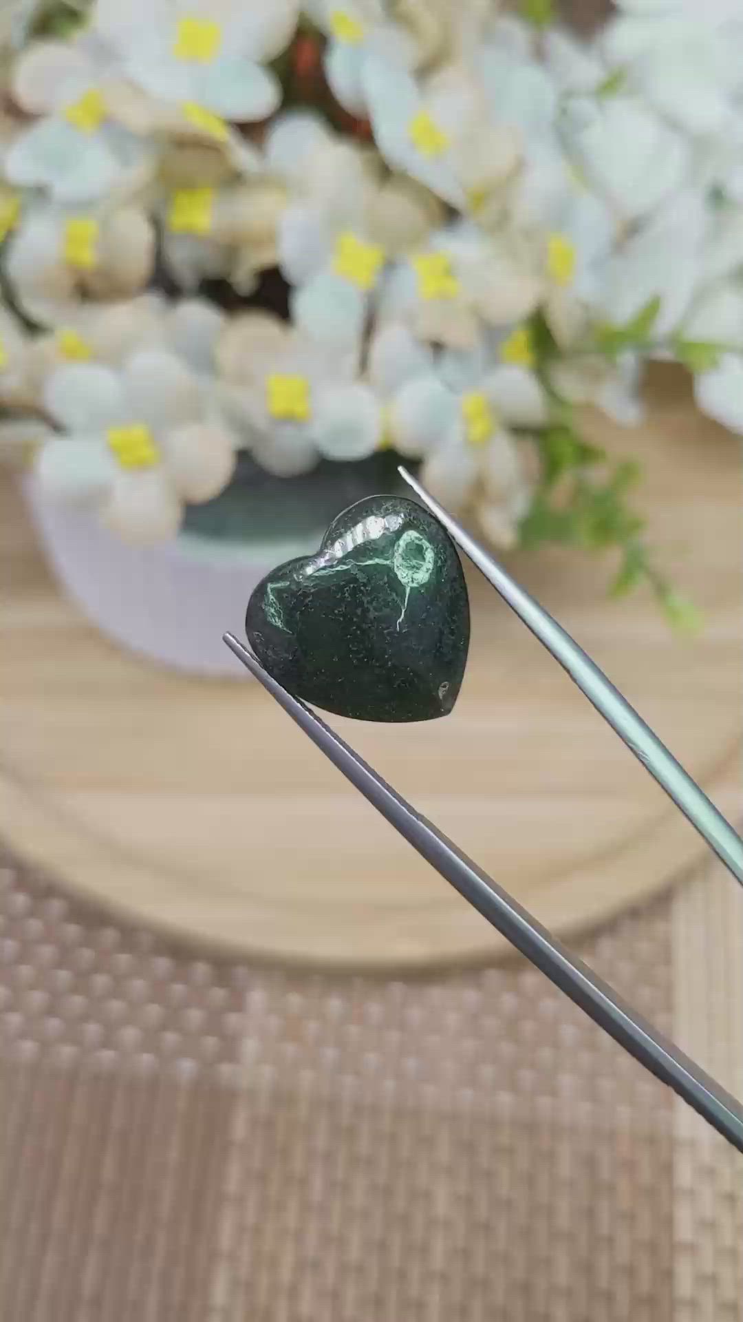 11.98 Ct. Green Cabochon Jade from Burma (Myanmar) Size Video