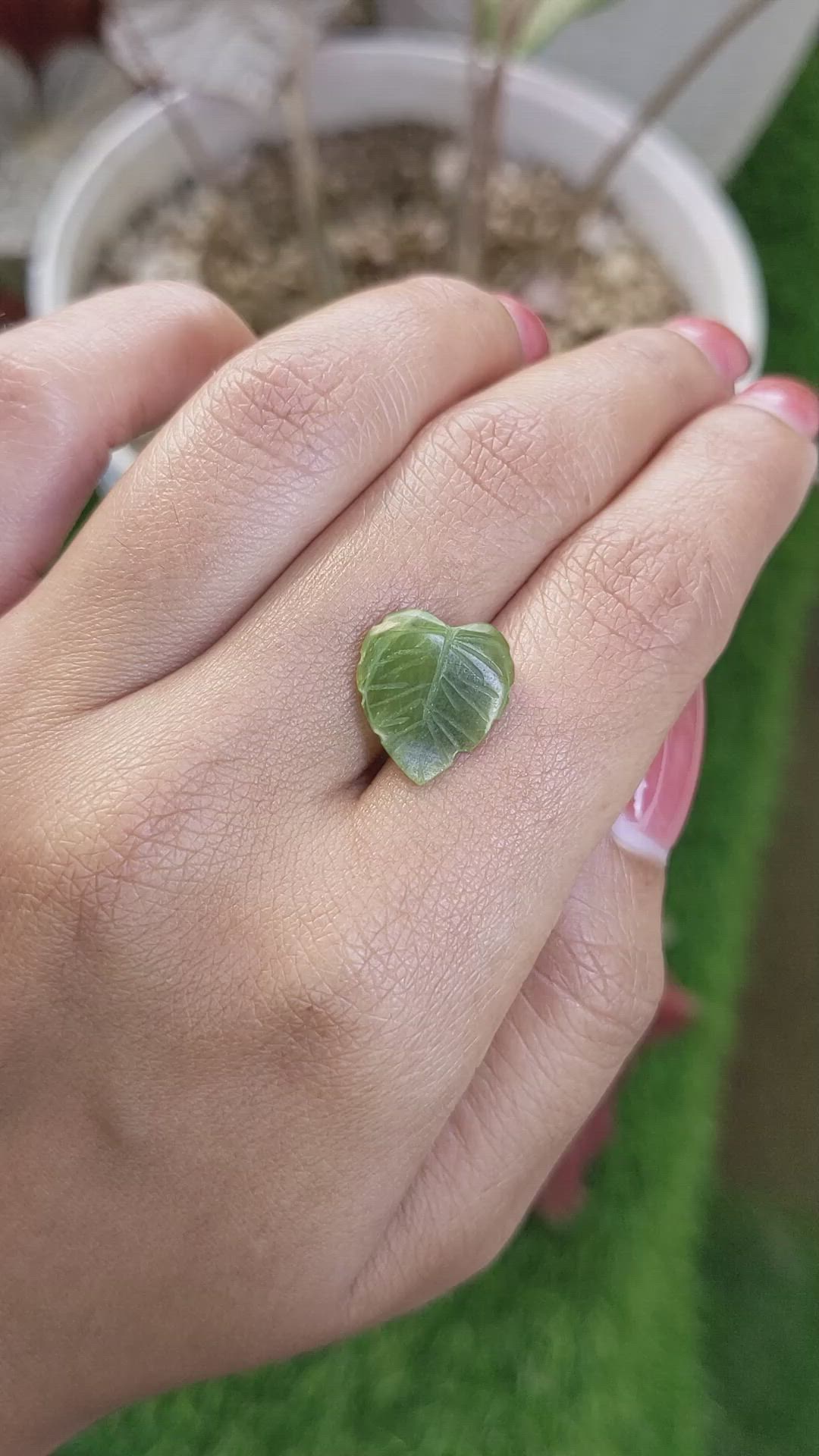 3.24 Ct. Green Jade from Burma (Myanmar) Size Video