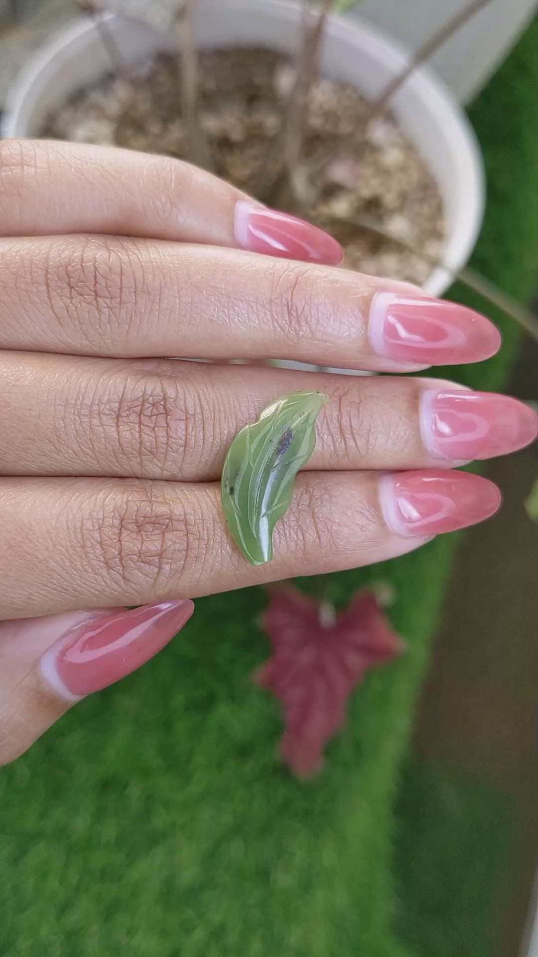 5.93 Ct. Green Jade from Burma (Myanmar) Size Video
