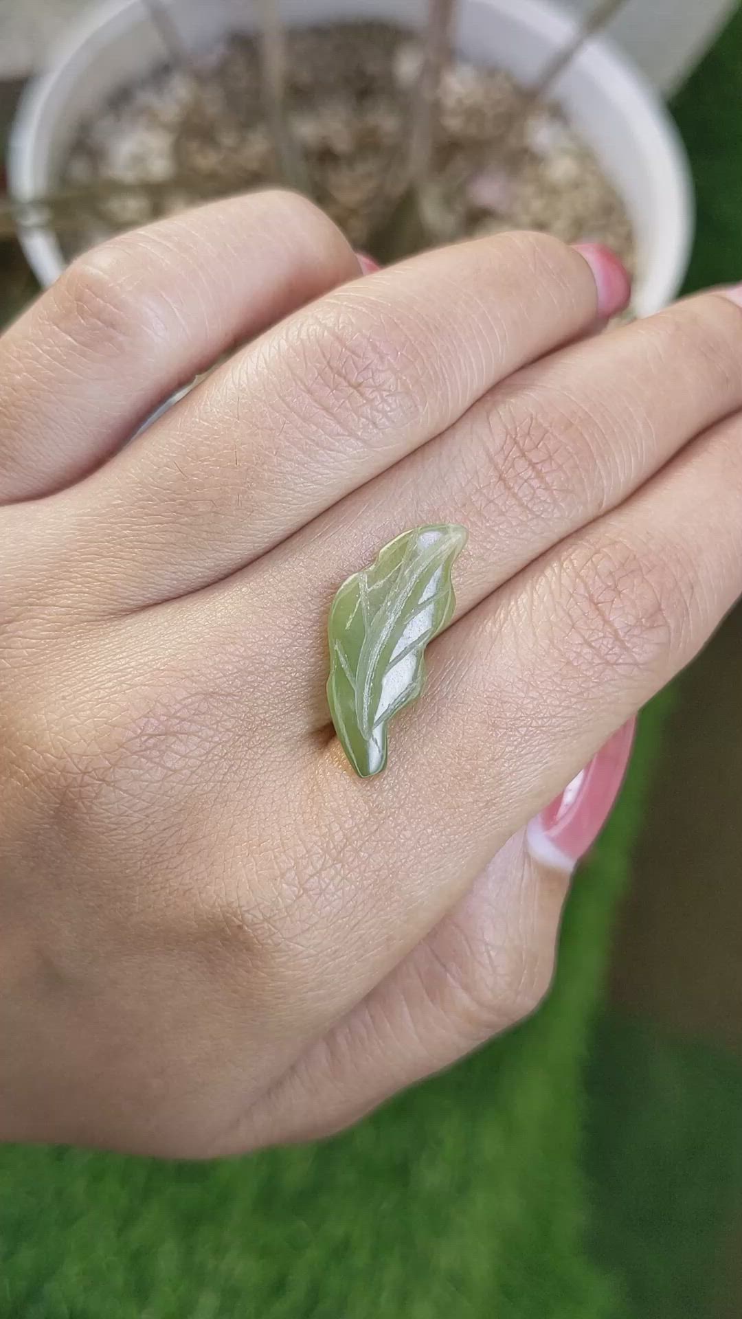 4.97 Ct. Green Jade from Burma (Myanmar) Size Video