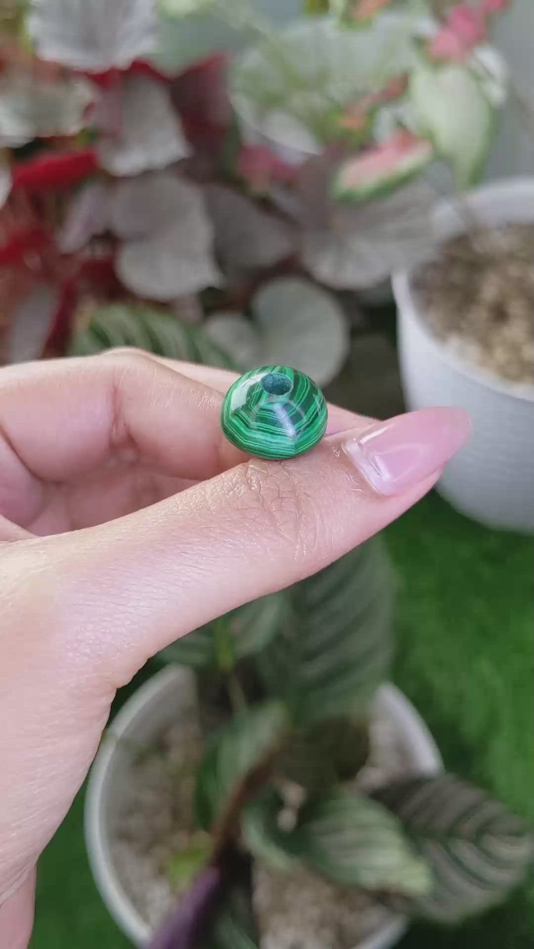 23.88 Ct. Cabochon Malachite from Madagascar Size Video