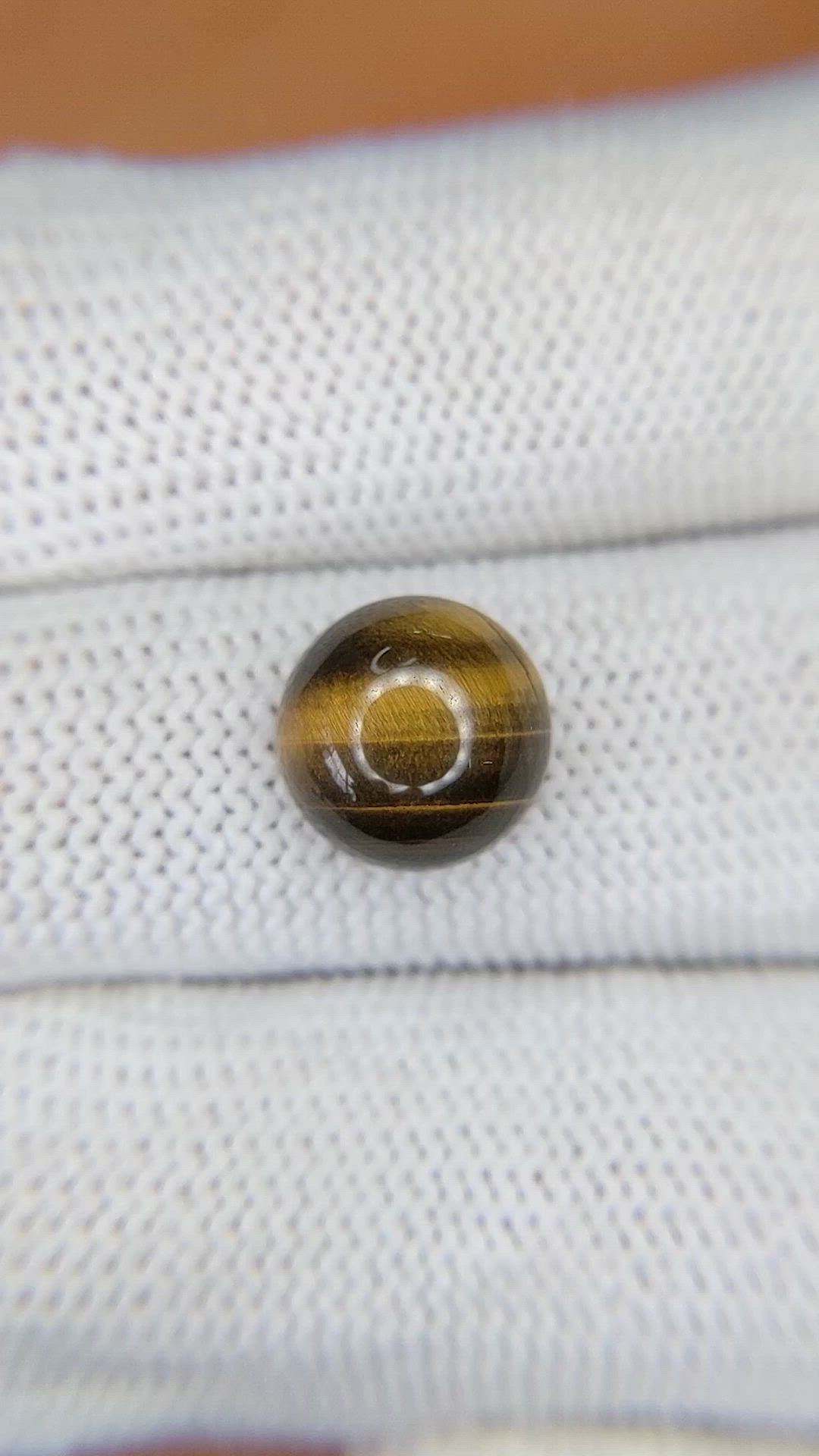 4.34 Ct. Cabochon Tiger's Eye from Ceylon (Sri Lanka) Size Video