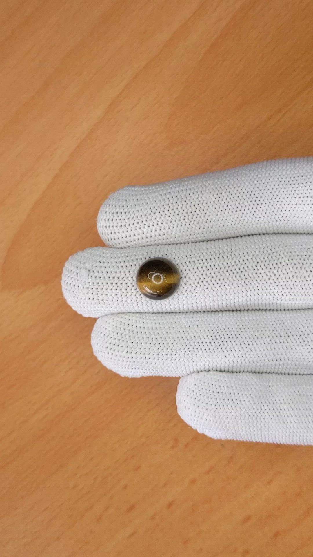 4.34 Ct. Cabochon Tiger's Eye from Ceylon (Sri Lanka) Size Video