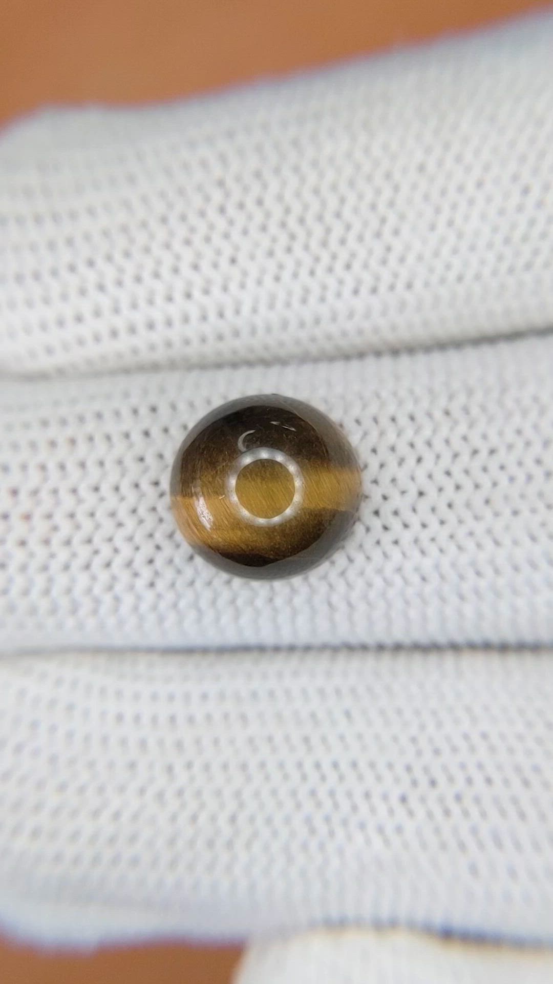 4.34 Ct. Cabochon Tiger's Eye from Ceylon (Sri Lanka) Size Video