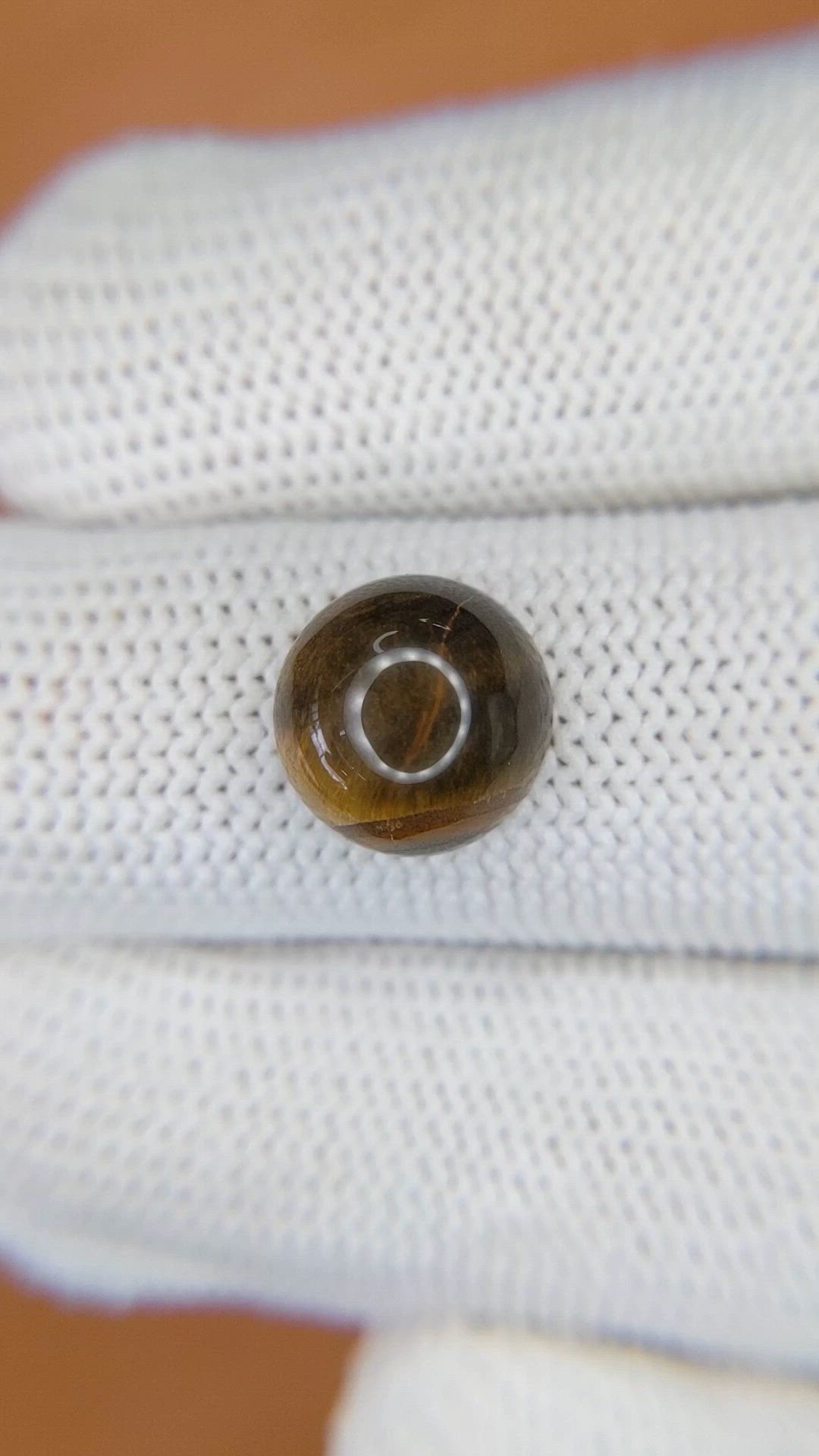 4.54 Ct. Cabochon Tiger's Eye from Ceylon (Sri Lanka) Size Video
