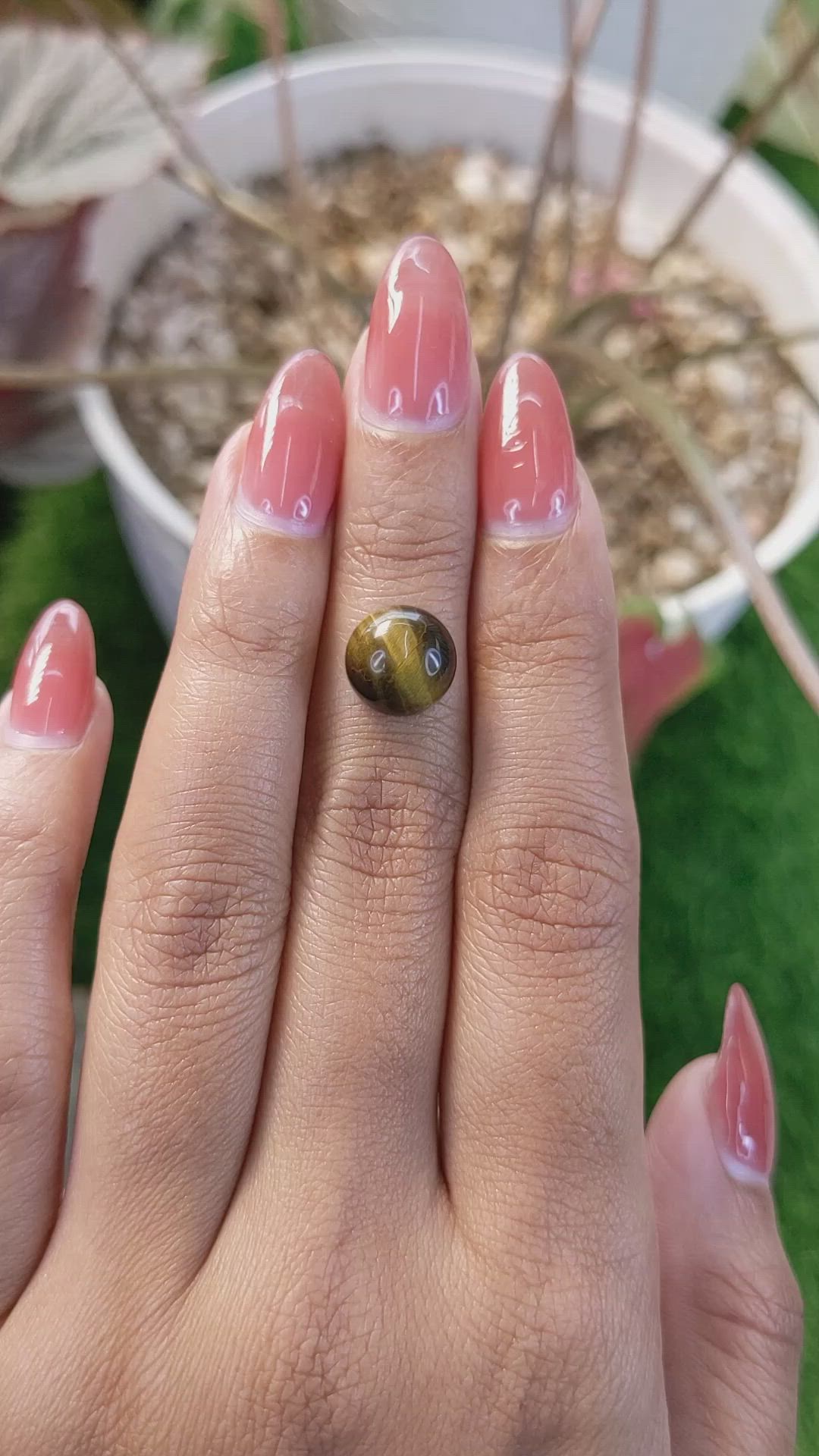 4.30 Ct. Cabochon Tiger's Eye from Ceylon (Sri Lanka) Size Video
