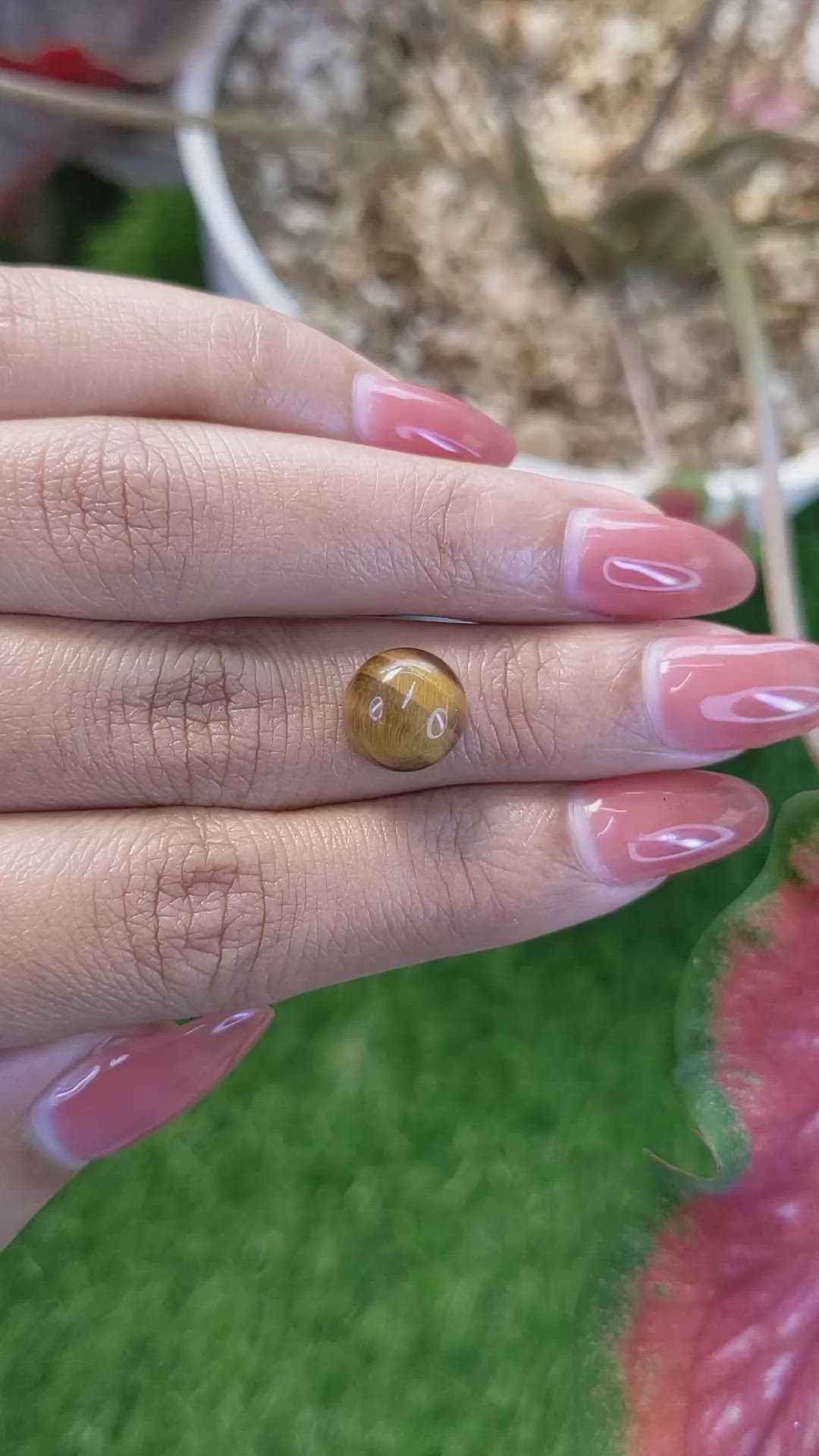 4.53 Ct. Cabochon Tiger's Eye from Ceylon (Sri Lanka) Size Video