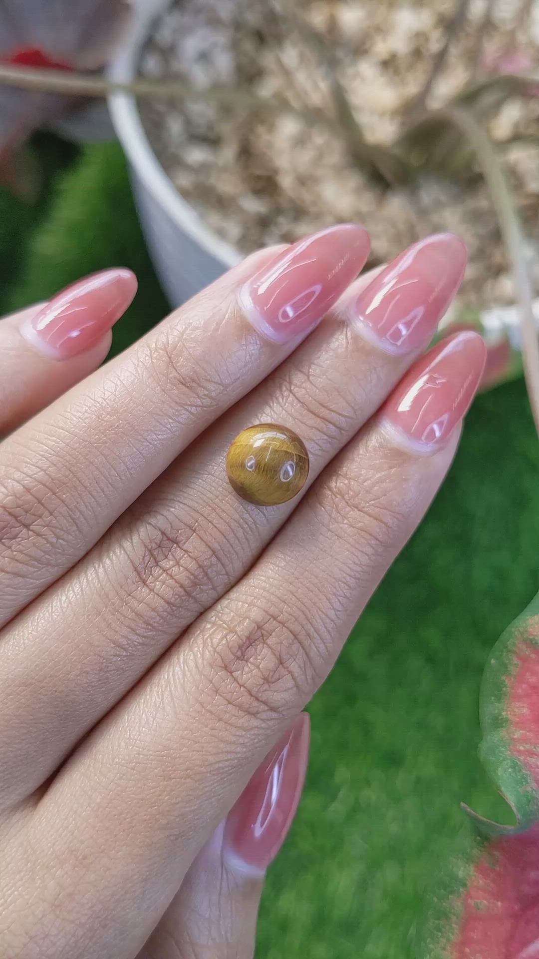 4.06 Ct. Cabochon Tiger's Eye from Ceylon (Sri Lanka) Size Video
