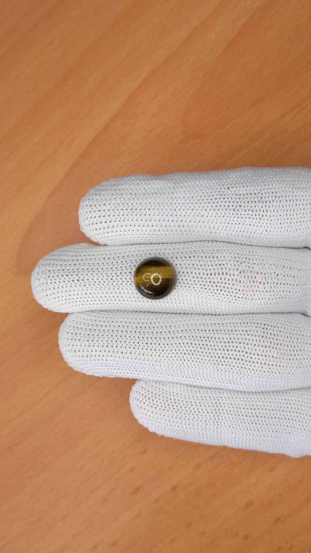 4.44 Ct. Cabochon Tiger's Eye from Ceylon (Sri Lanka) Size Video