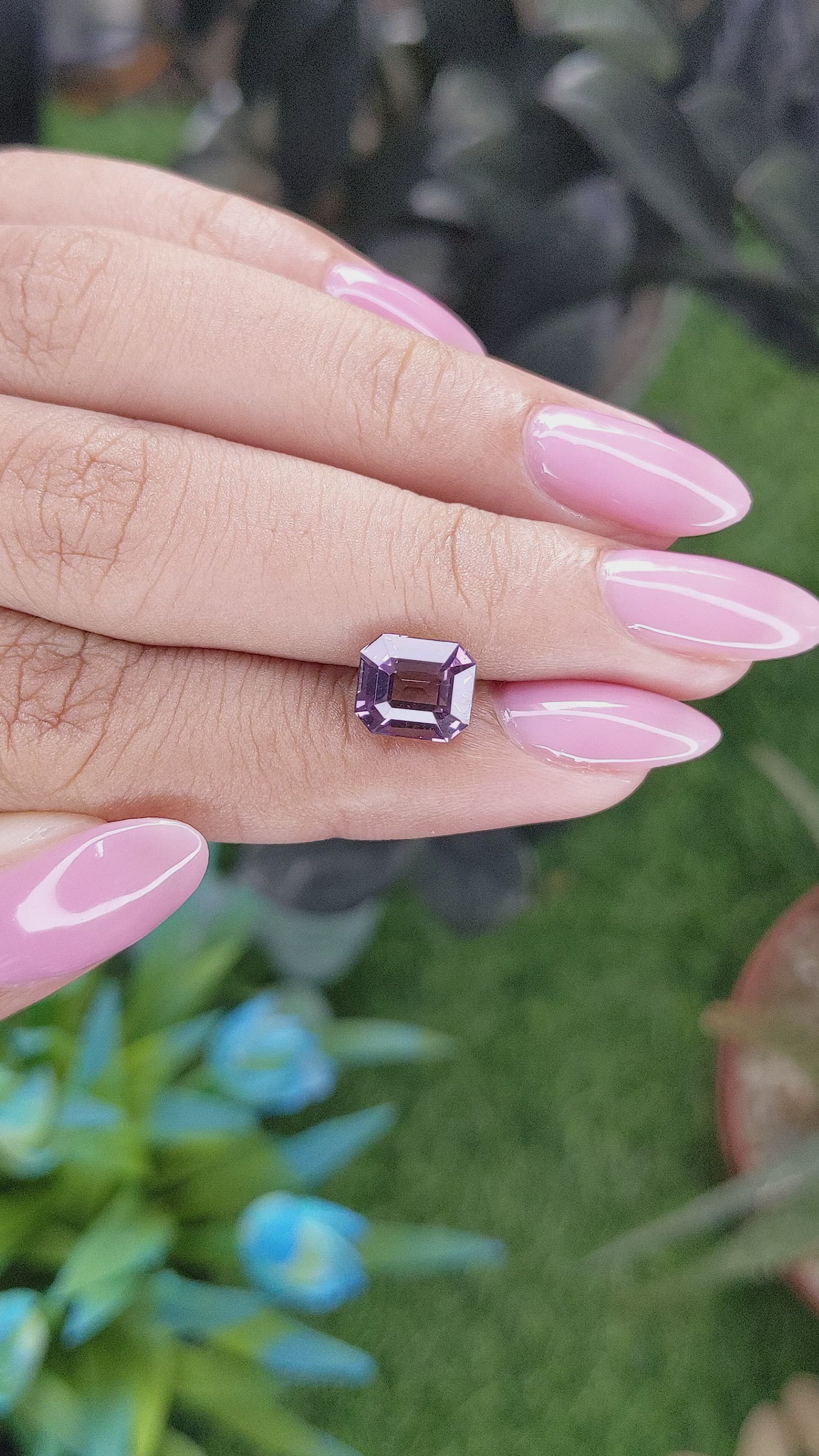 2.61 Ct. Purple Spinel from Tanzania Size Video