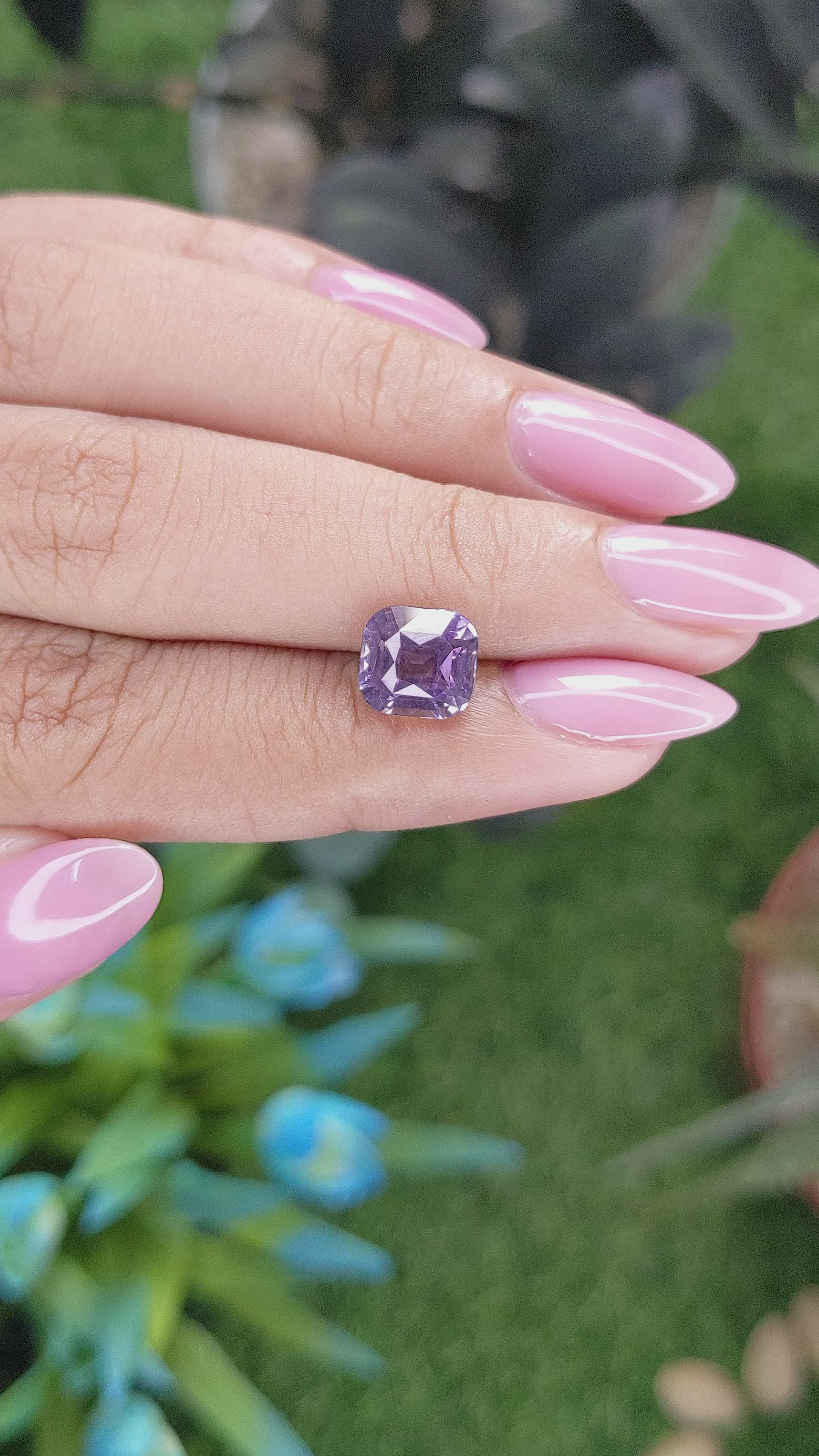 3.08 Ct. Purple Spinel from Tanzania Size Video