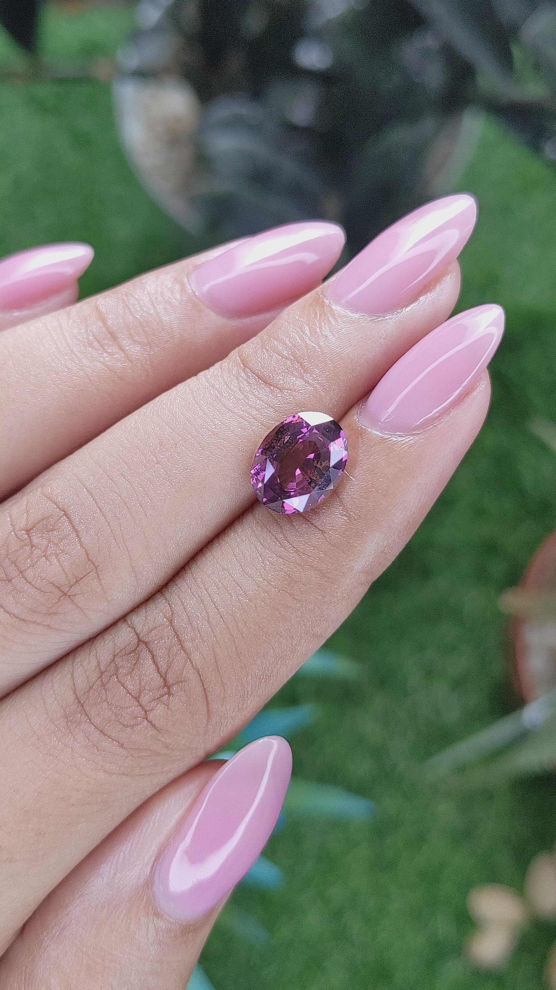 3.02 Ct. Pinkish Purple Spinel from Tanzania Size Video