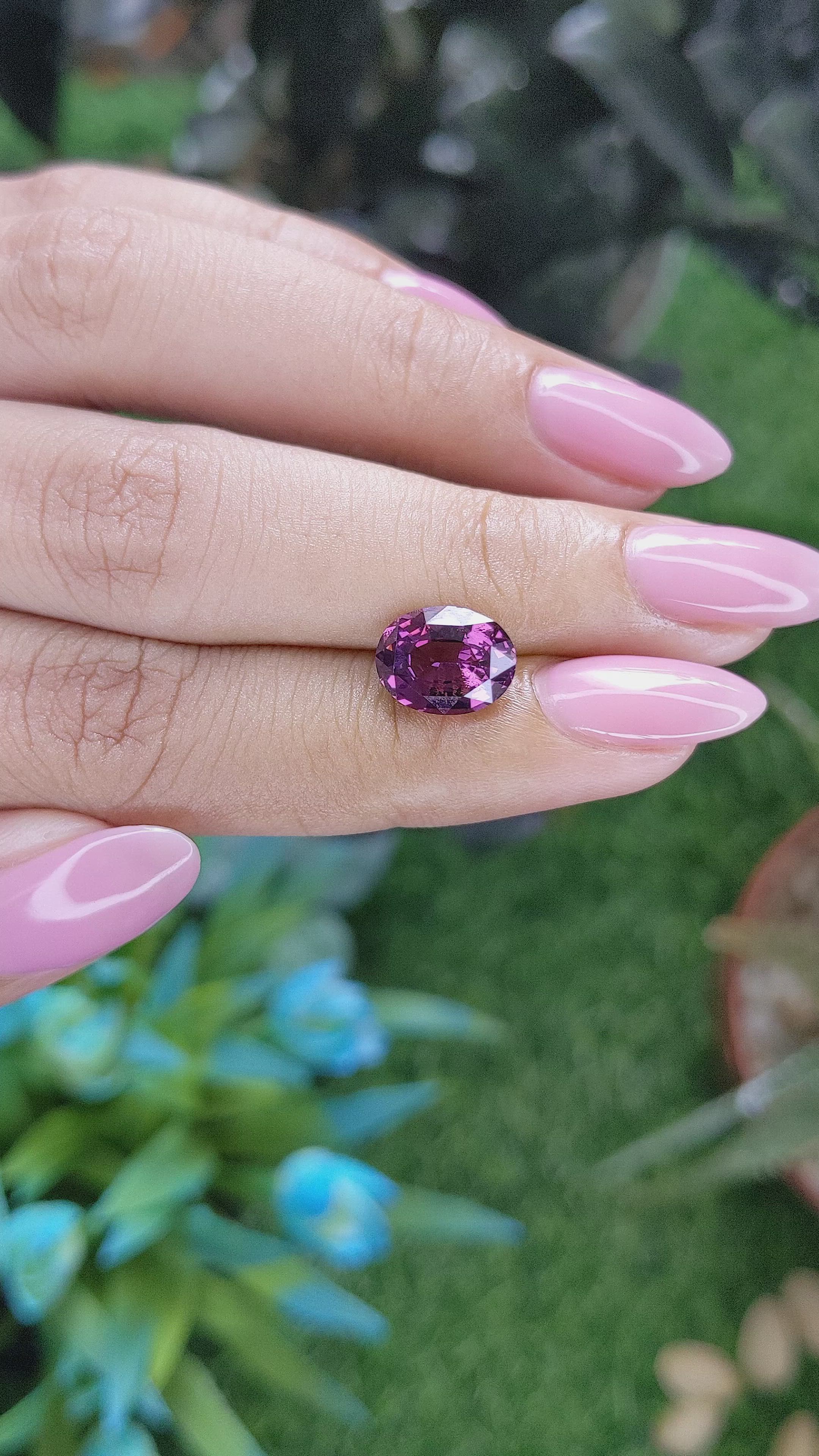 3.02 Ct. Pinkish Purple Spinel from Tanzania Size Video