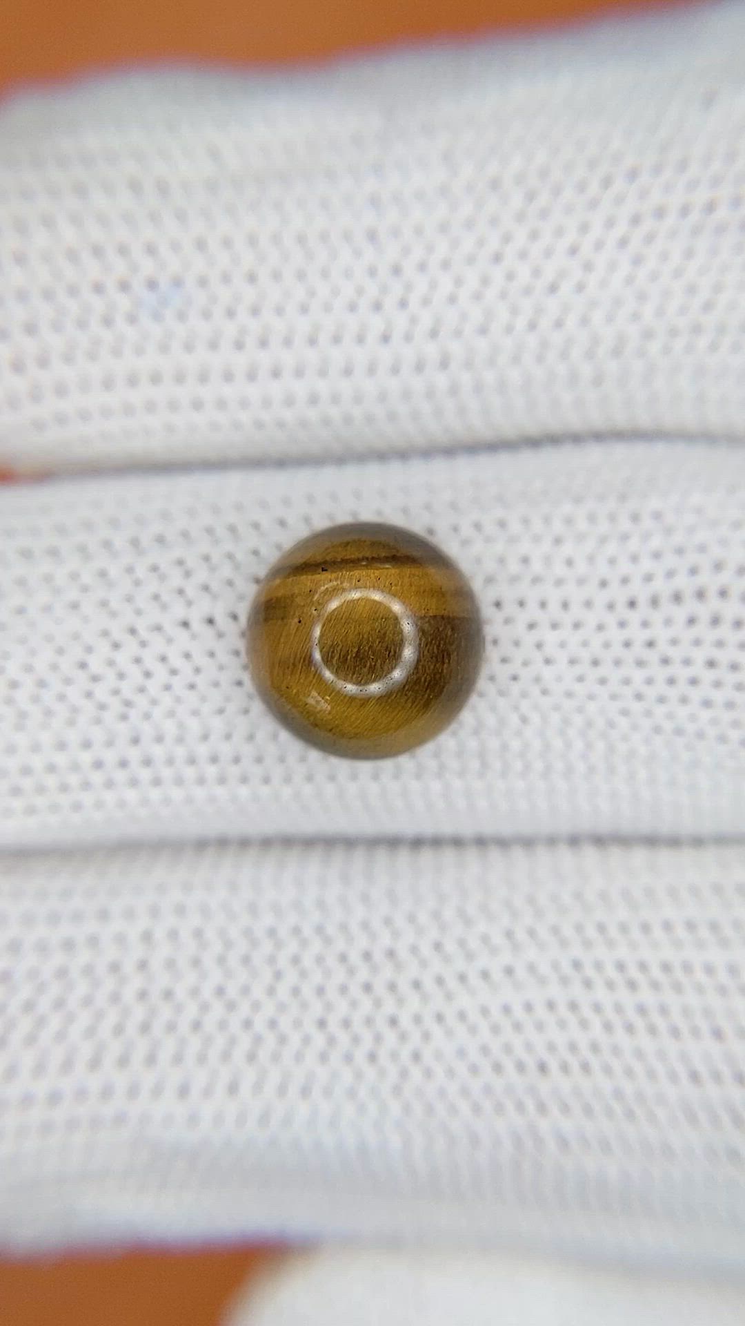 4.22 Ct. Cabochon Tiger's Eye from Ceylon (Sri Lanka) Size Video