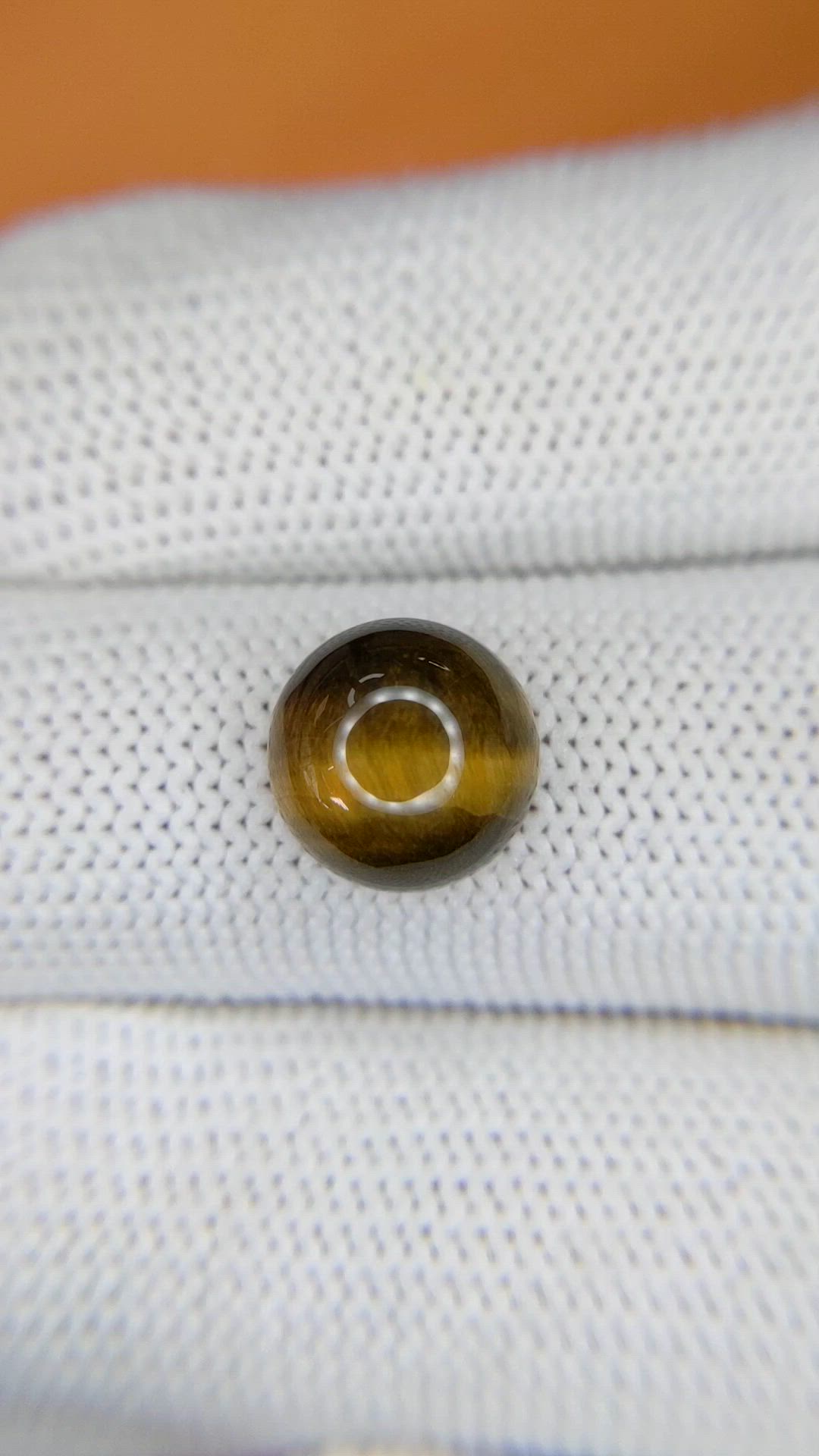 4.38 Ct. Cabochon Tiger's Eye from Ceylon (Sri Lanka) Size Video