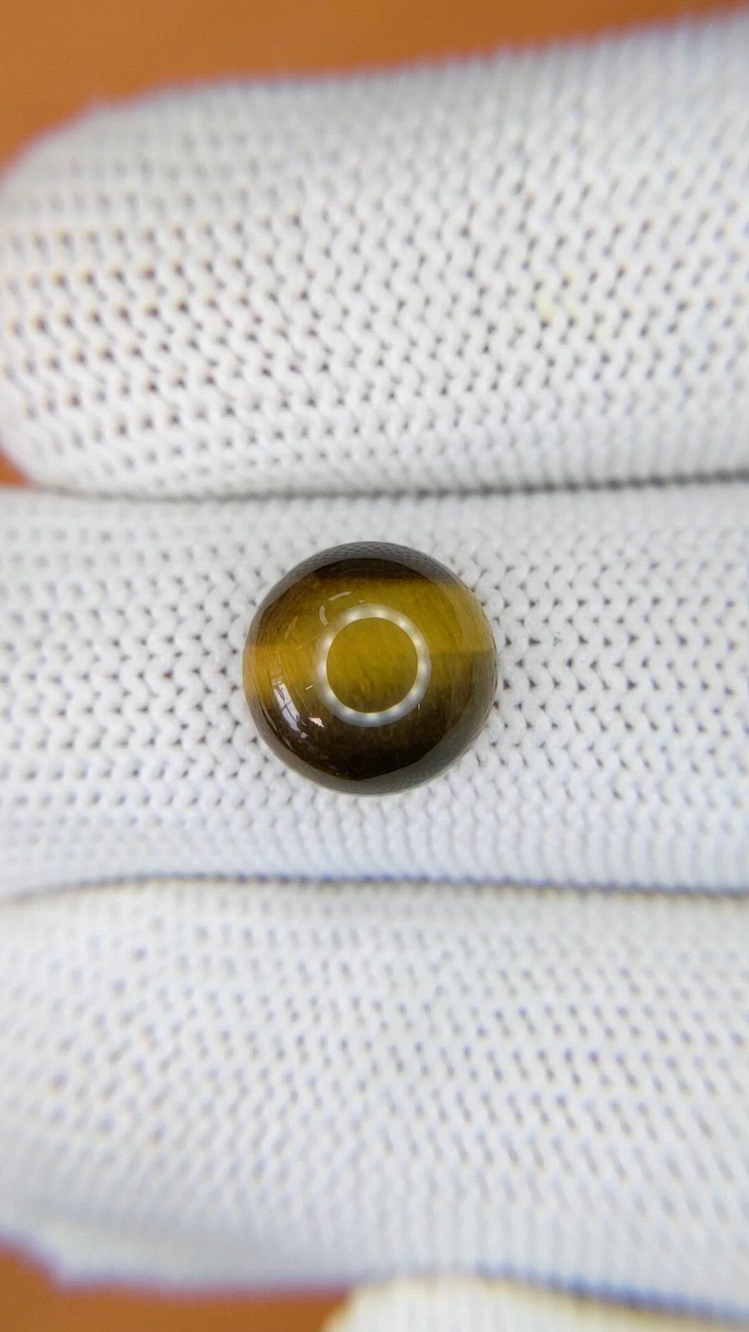 4.31 Ct. Cabochon Tiger's Eye from Ceylon (Sri Lanka) Size Video