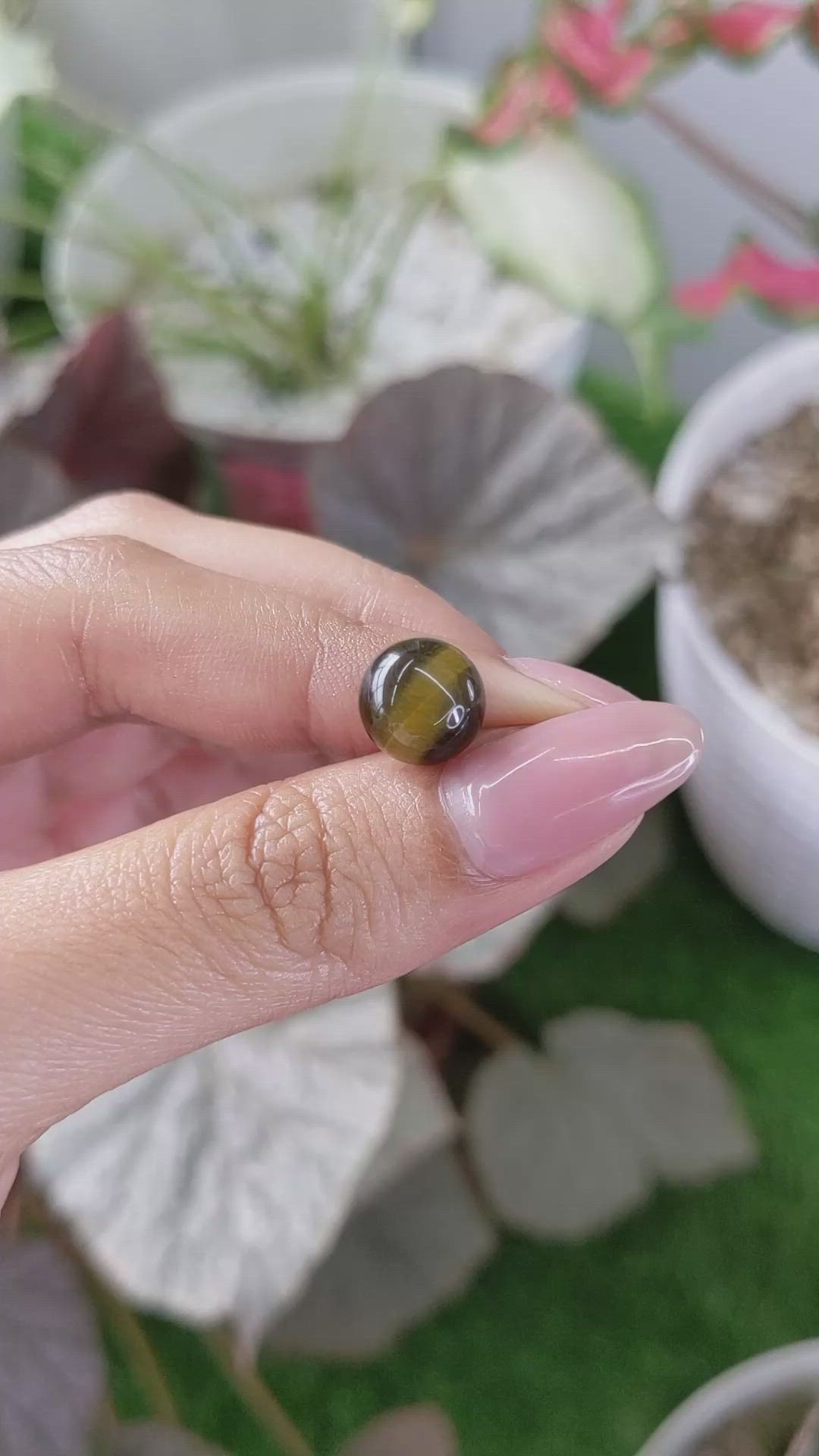 4.31 Ct. Cabochon Tiger's Eye from Ceylon (Sri Lanka) Size Video