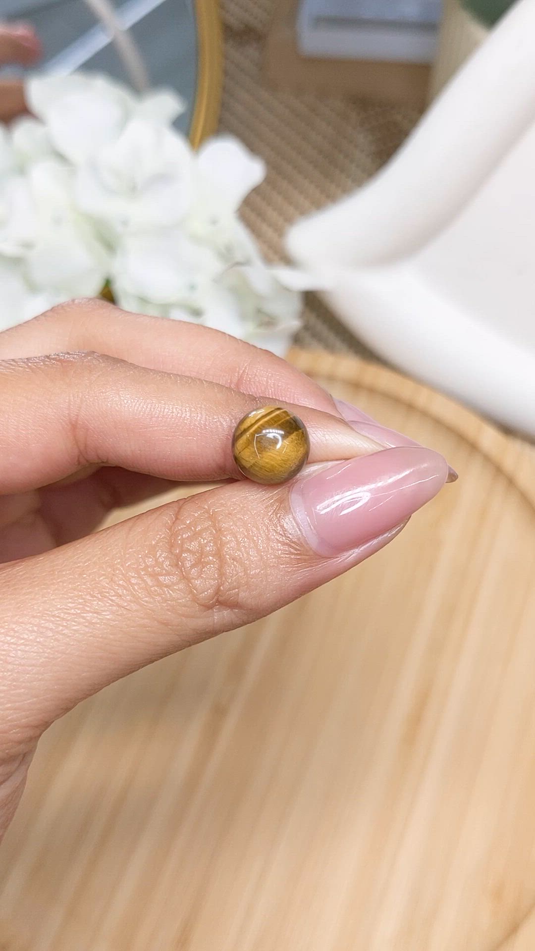 4.50 Ct. Cabochon Tiger's Eye from Ceylon (Sri Lanka) Size Video