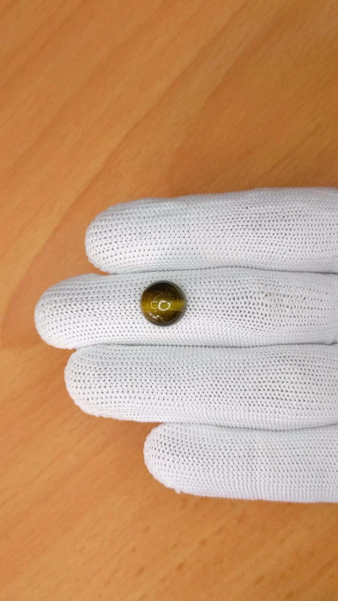 4.27 Ct. Cabochon Tiger's Eye from Ceylon (Sri Lanka) Size Video