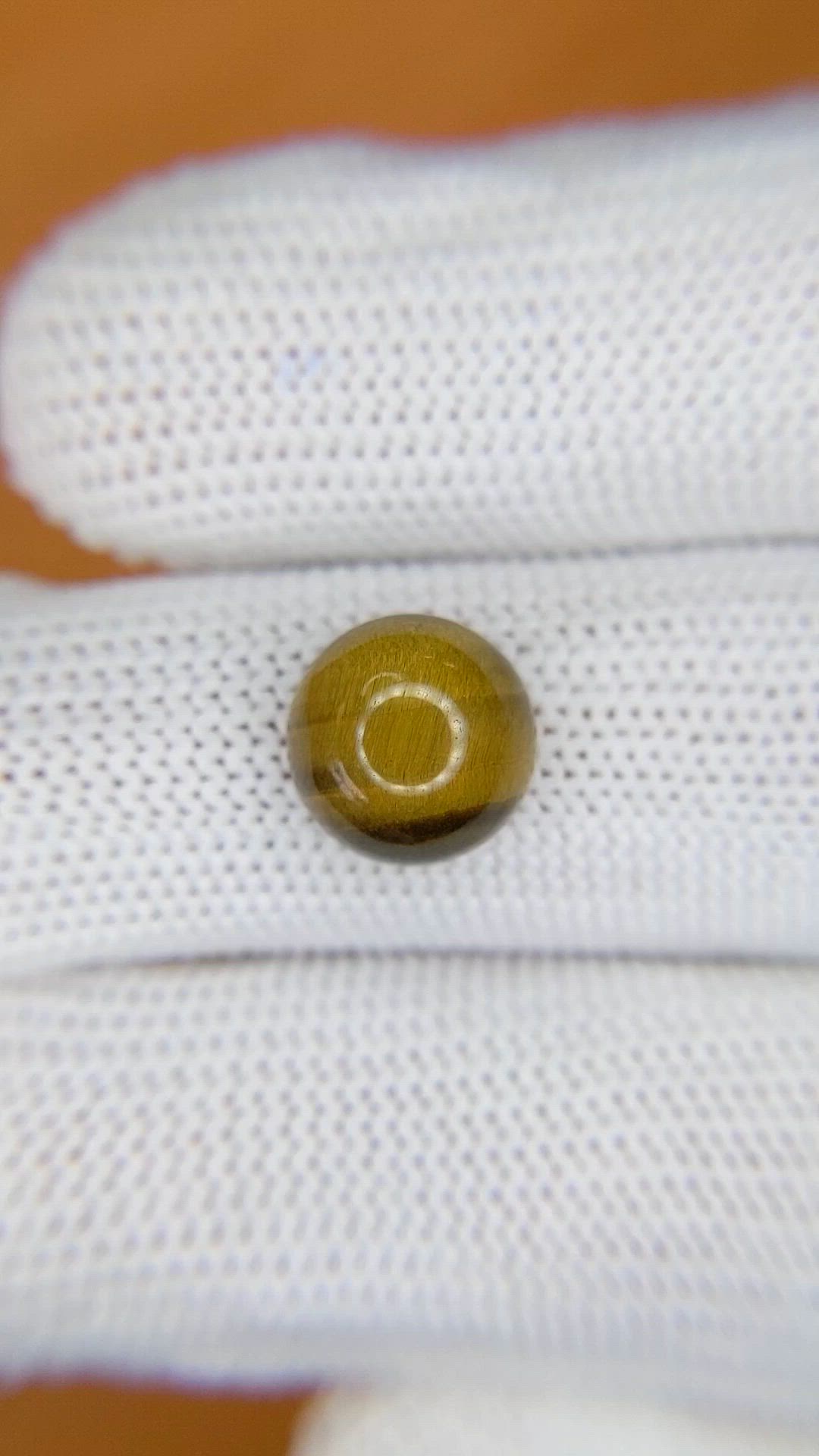 4.47 Ct. Cabochon Tiger's Eye from Ceylon (Sri Lanka) Size Video