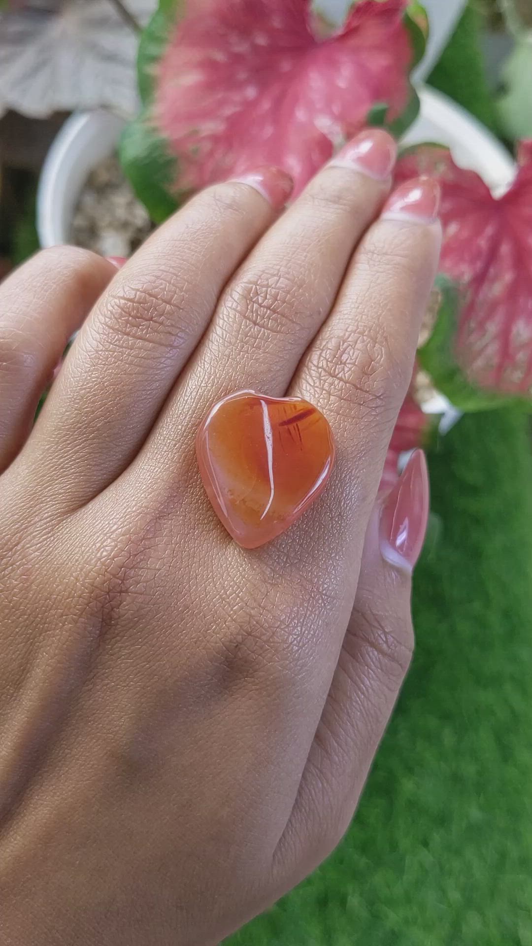 19.48 Ct. Orange Cabochon Agate from Madagascar Size Video