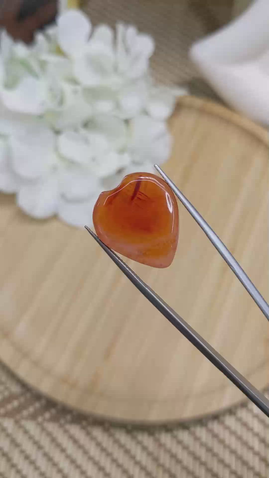 19.48 Ct. Orange Cabochon Agate from Madagascar Size Video