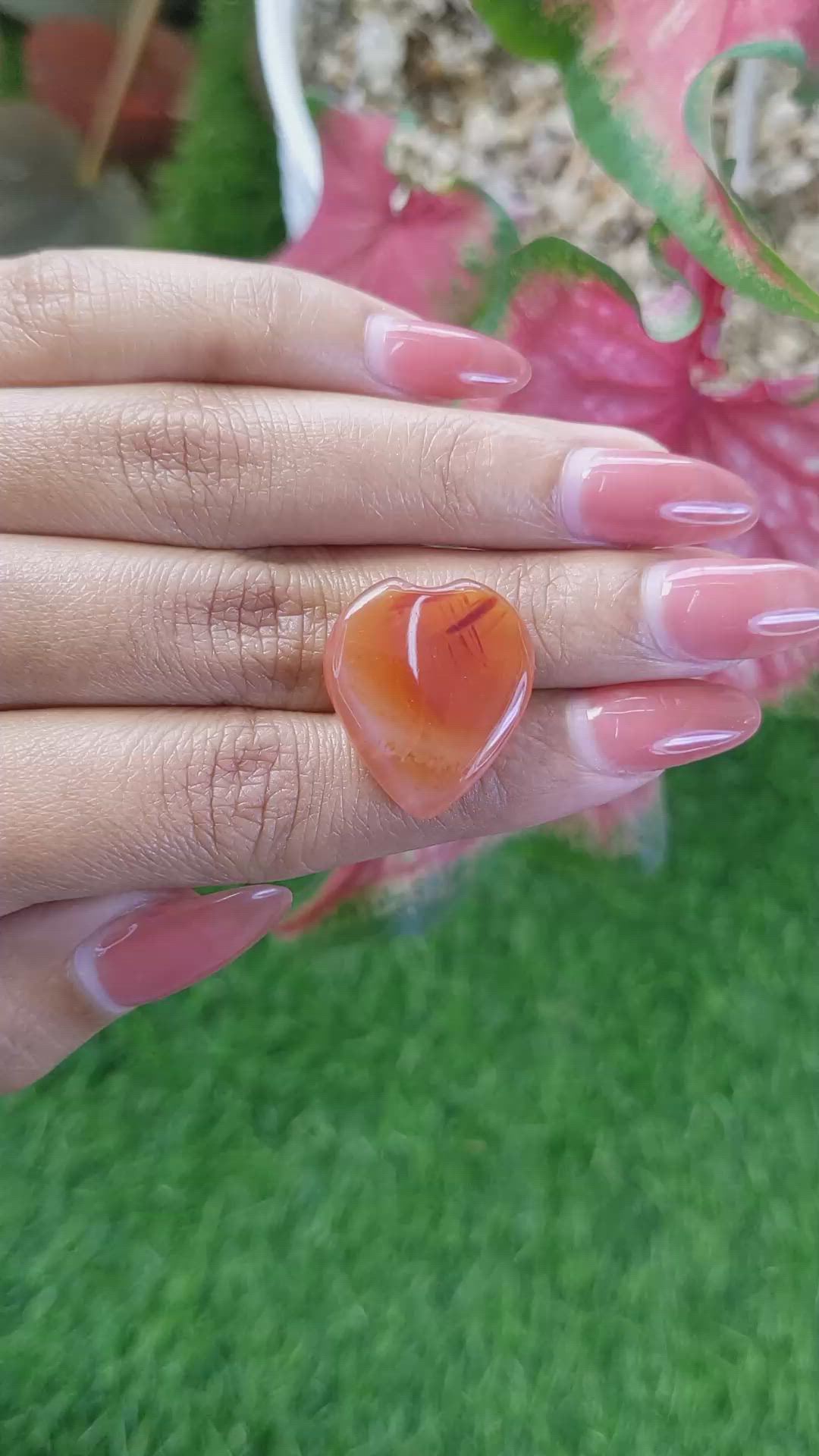 19.48 Ct. Orange Cabochon Agate from Madagascar Size Video