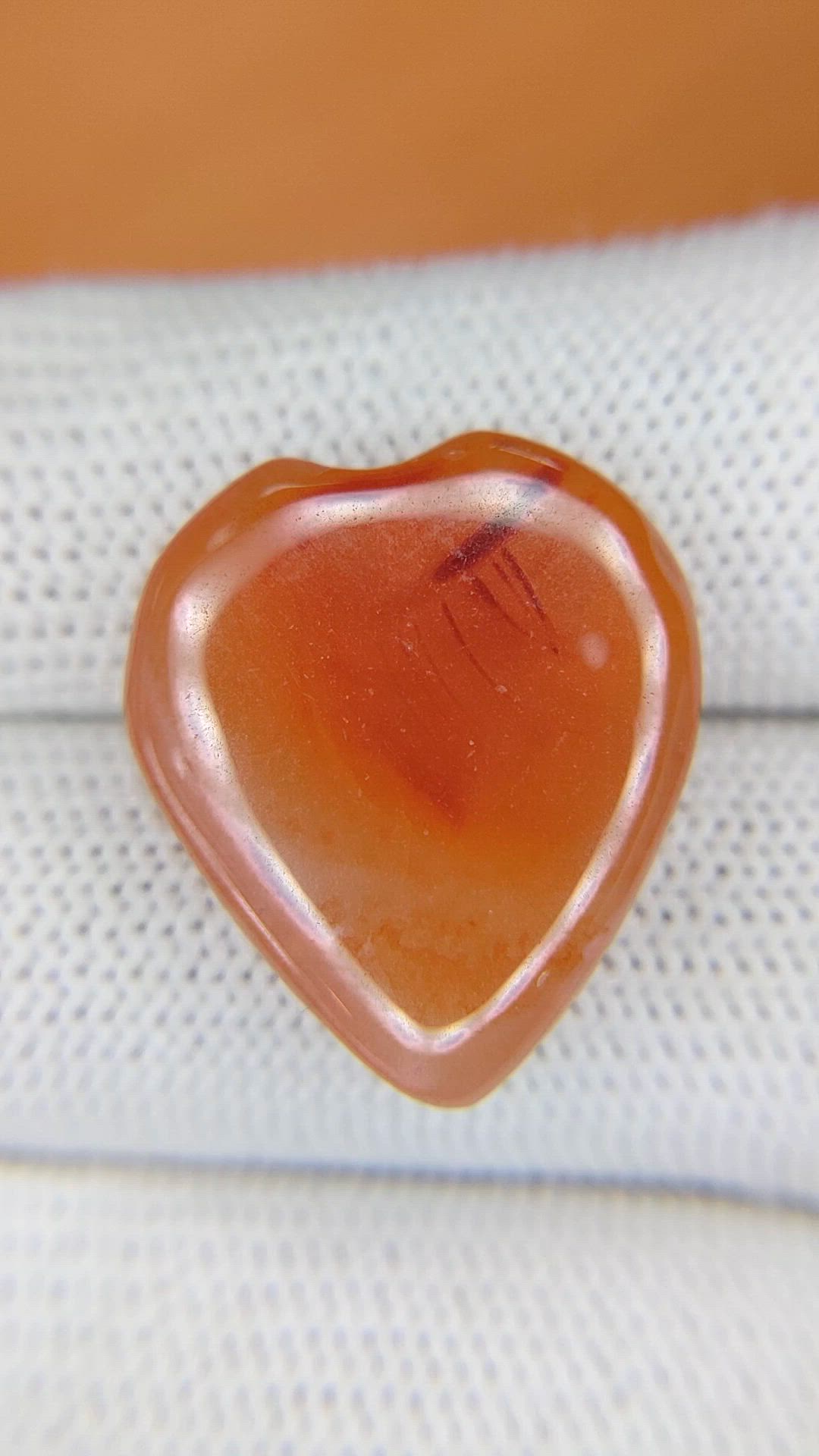 19.48 Ct. Orange Cabochon Agate from Madagascar Size Video