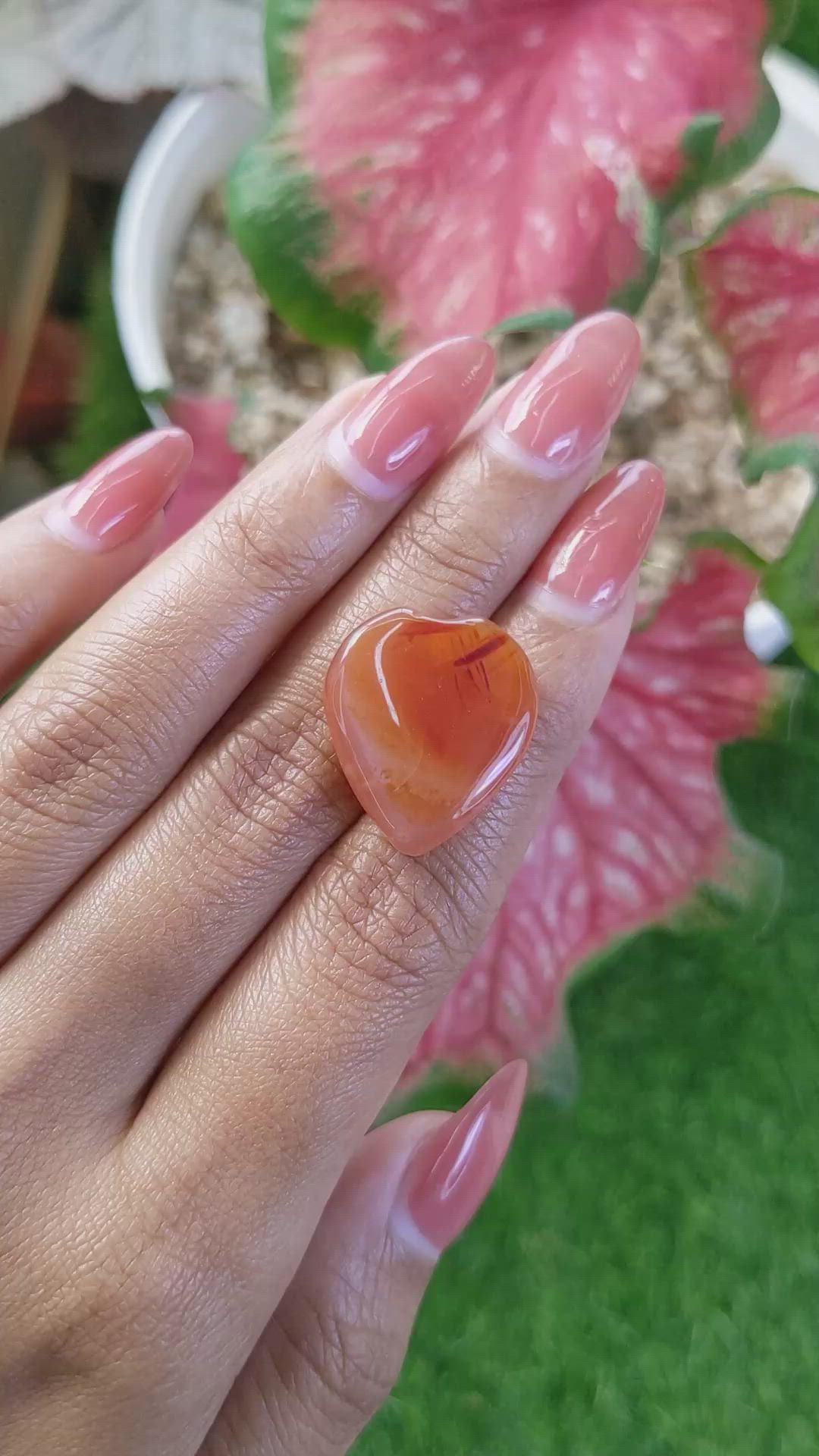 19.48 Ct. Orange Cabochon Agate from Madagascar Size Video