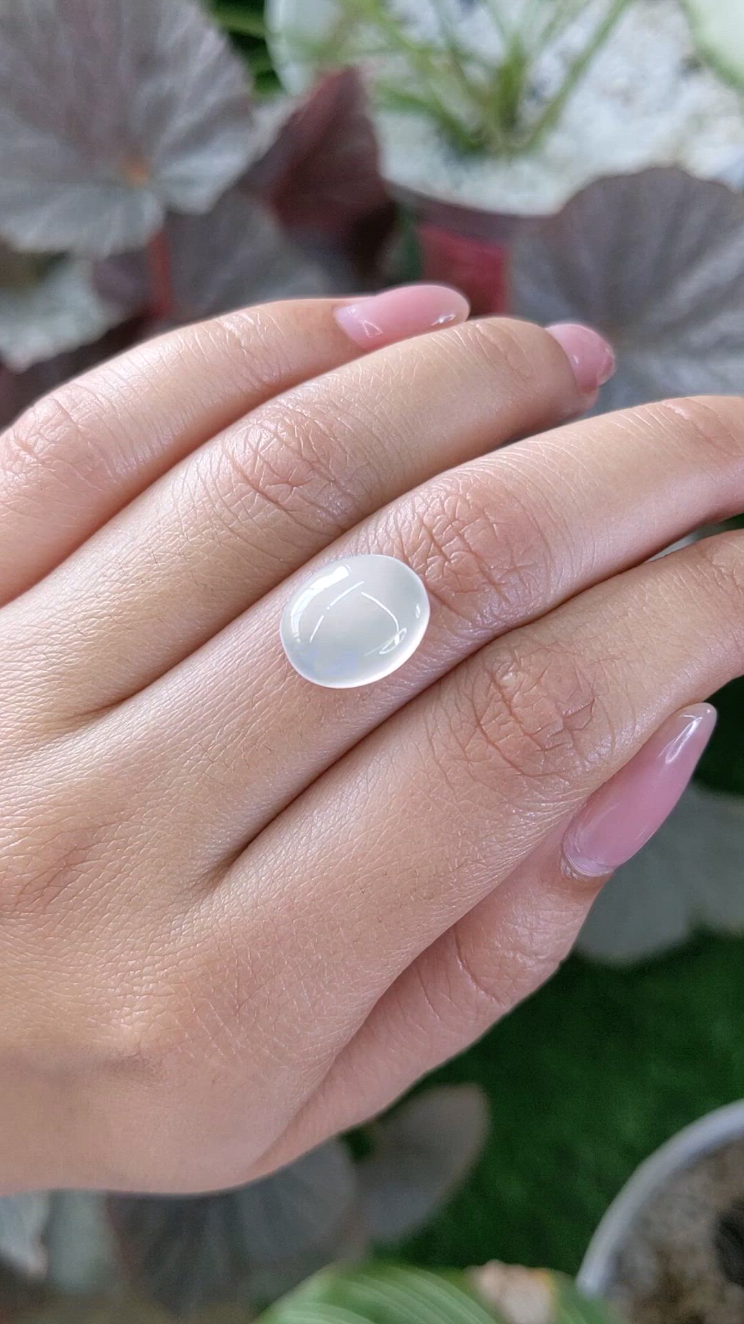 6.05 Ct. Blue Flash Cabochon Moonstone from Madagascar Size Video