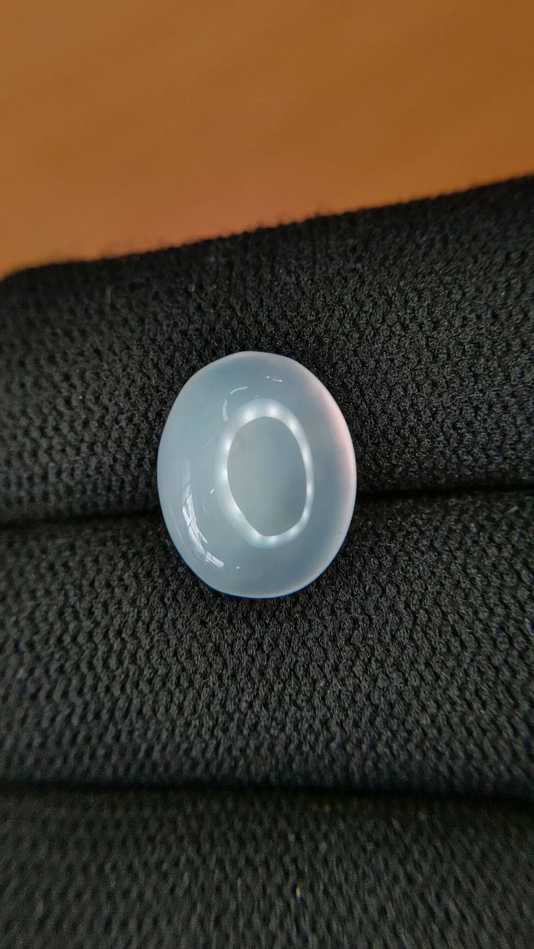 6.05 Ct. Blue Flash Cabochon Moonstone from Madagascar Size Video